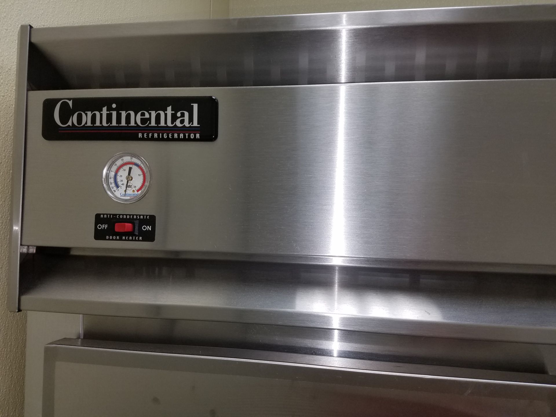 Continental 3 door reach in refrigerator model 3R, SN 15533251, 78", on castors - Image 2 of 4