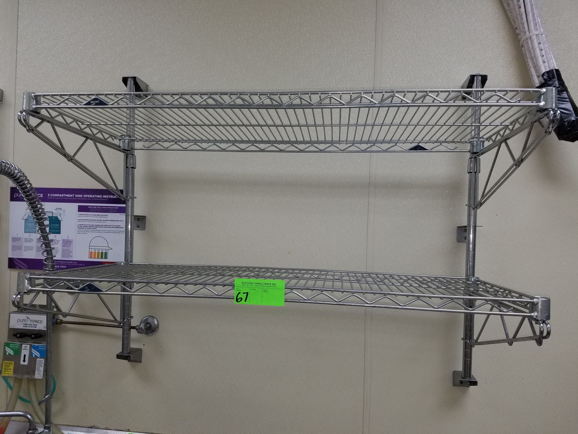 Metro stainless steel double over shelf with brackets, 42"