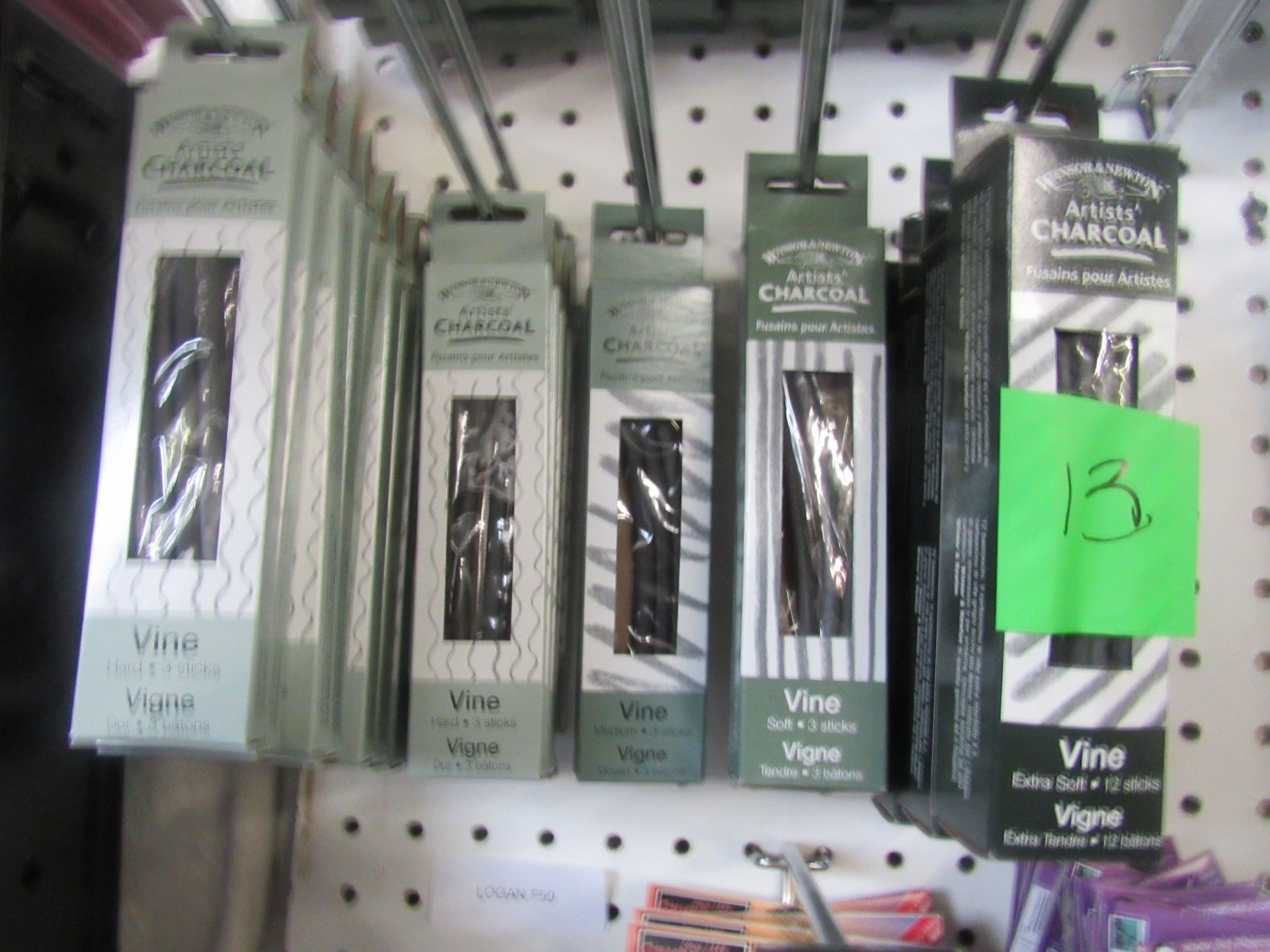 Grp: Windsor Newton artist charcoal, approx. 2 packs of 3 vines and 4 packs of 12 vines