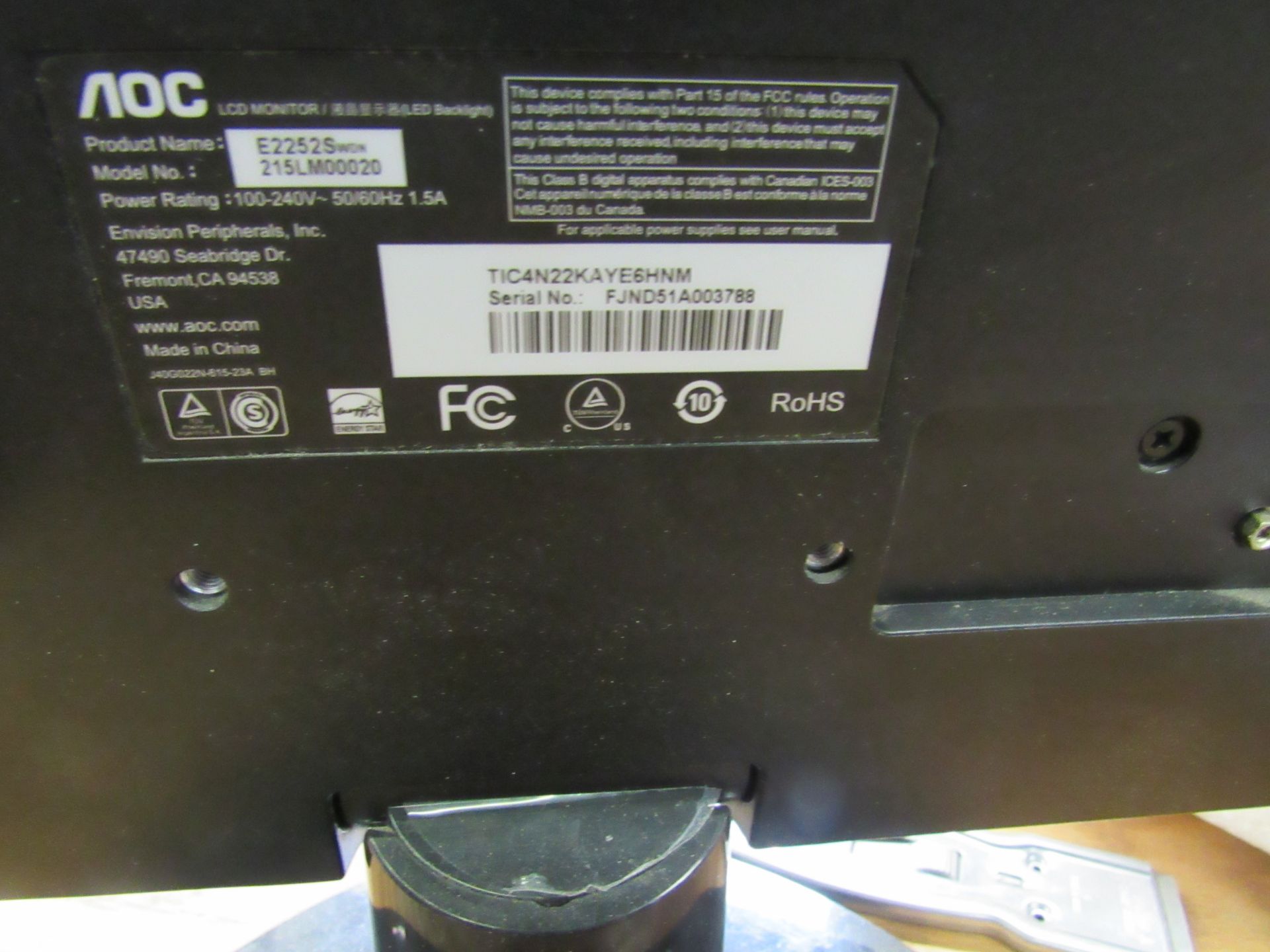 Computer system: Dell serial tag: GCL7HX1; AOC monitor E2252s; Dell Keyboard - Image 7 of 8