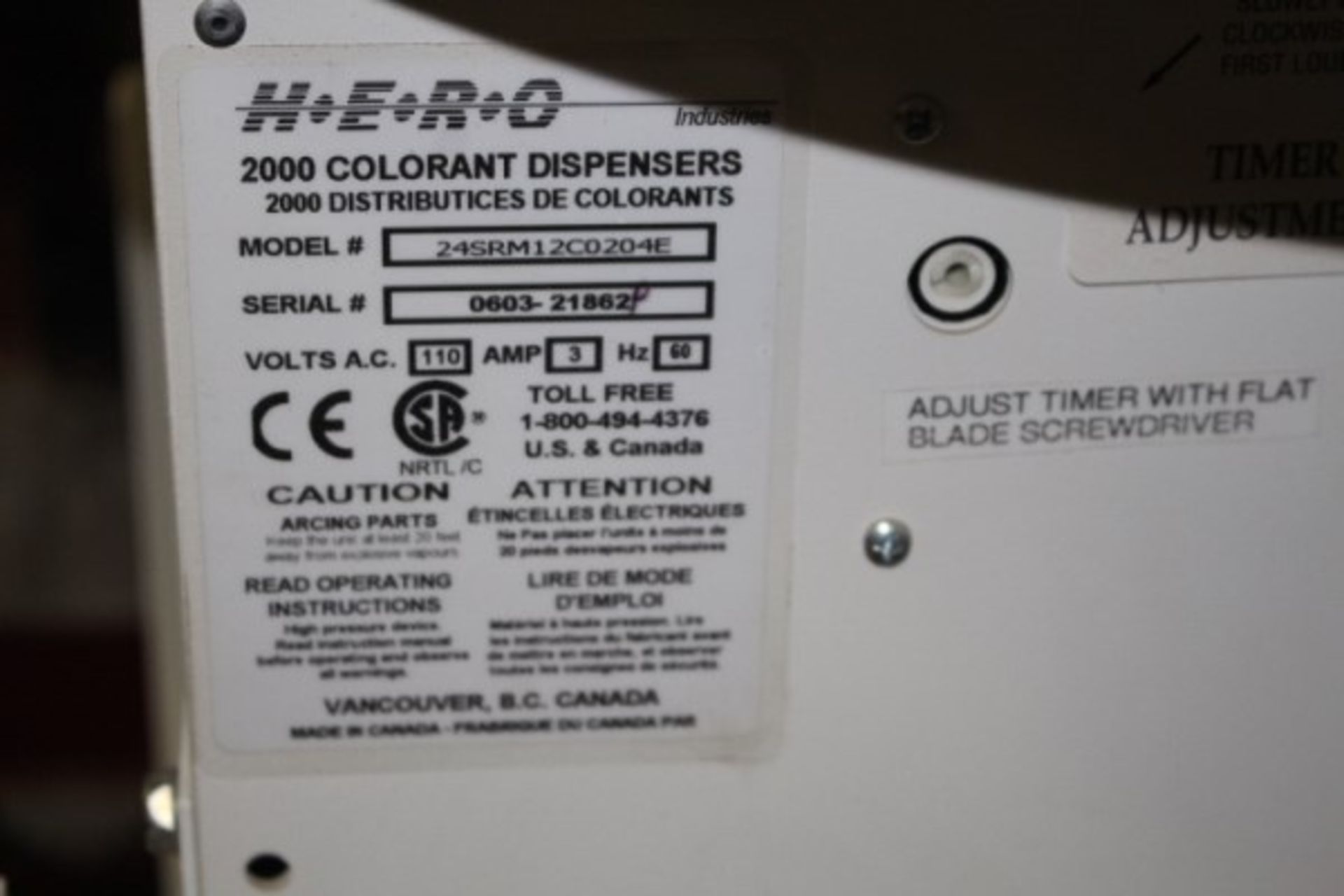 Hero 2000 Colorant Paint Dispenser - Image 3 of 3