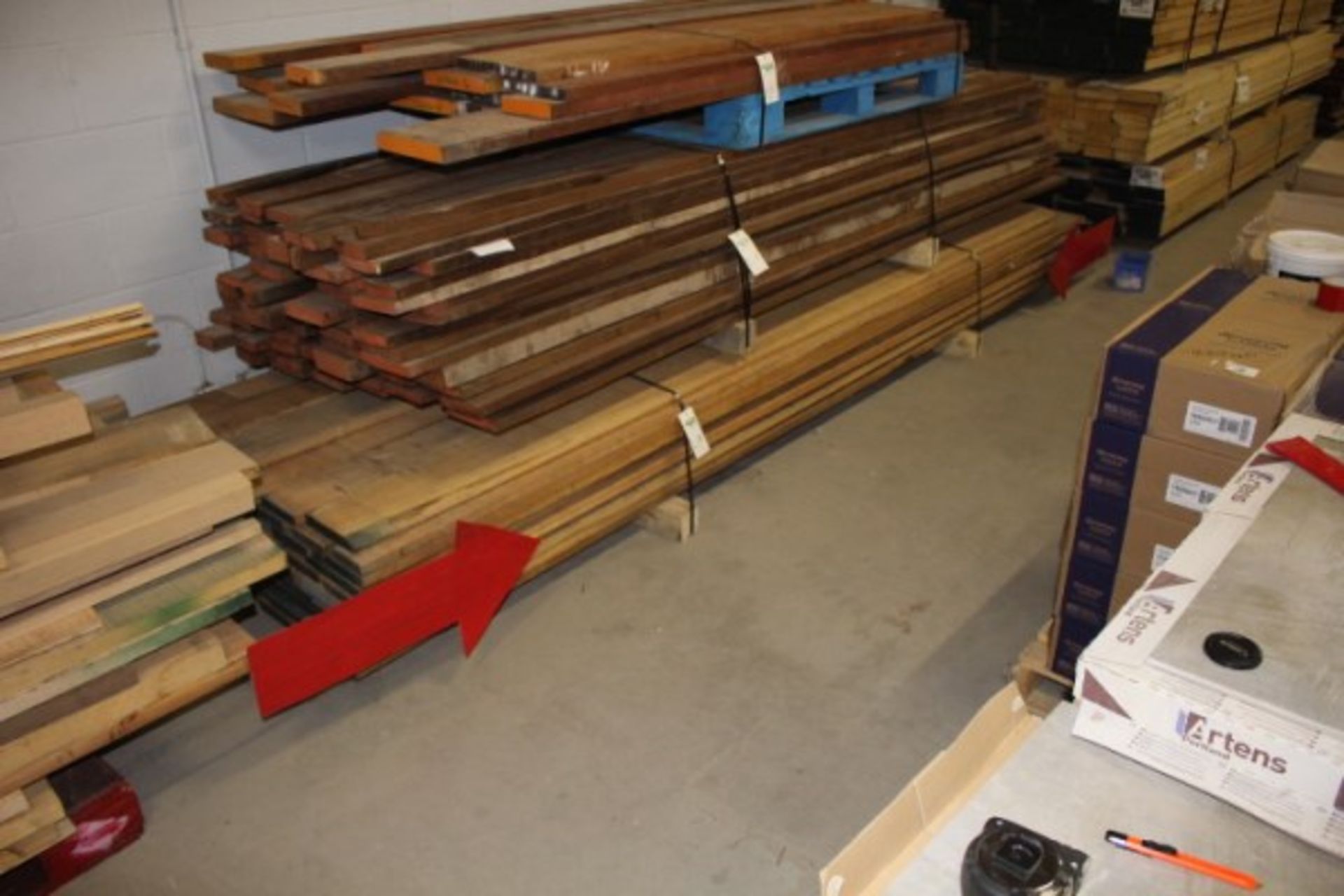Pallet Lot of rough cut cherry wood lumber