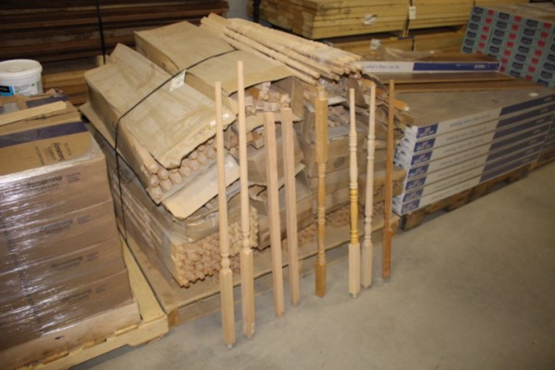 Pallet Lot of Hardwood Spindles