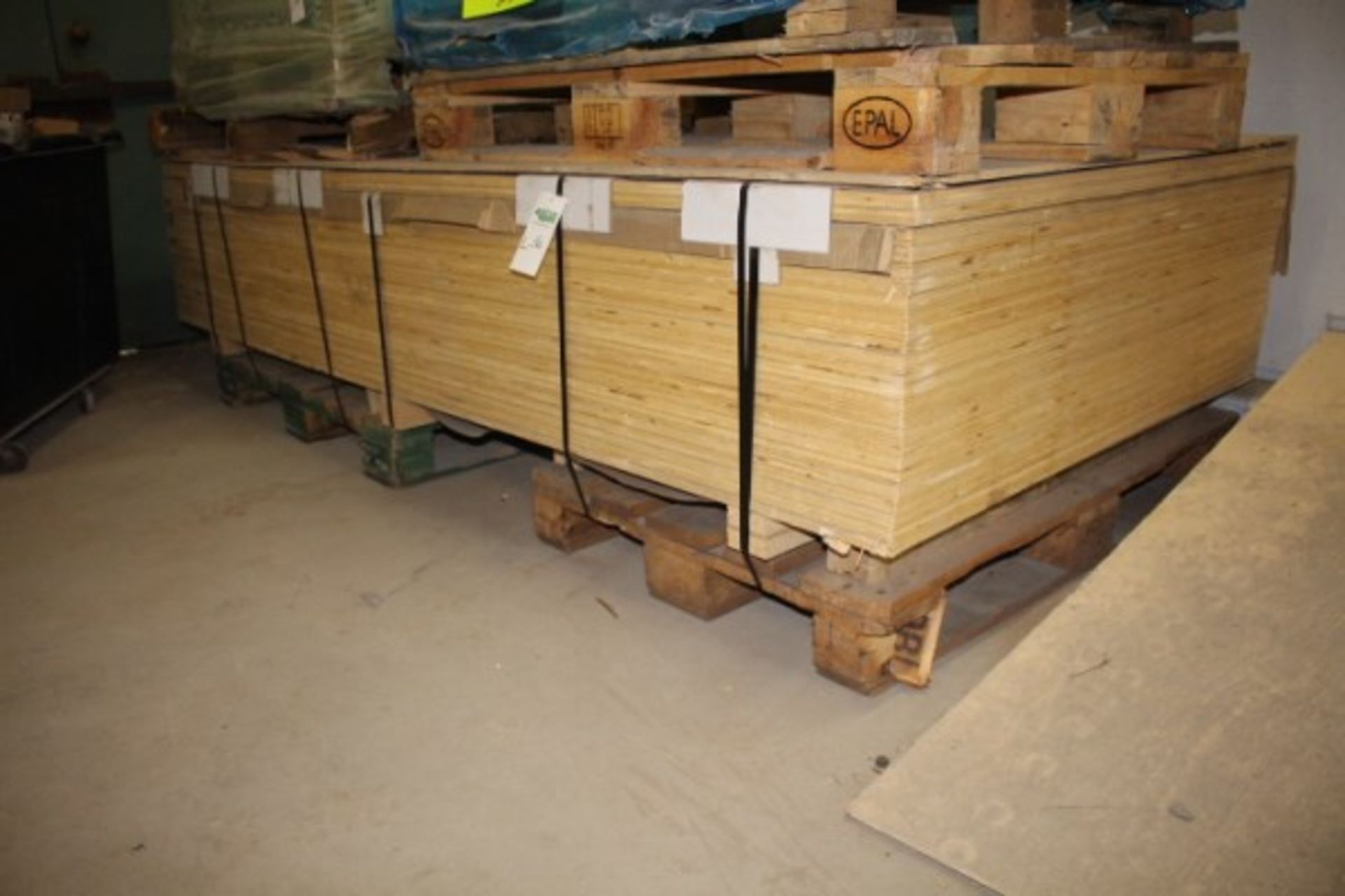 Skid lot of 3/4 " X 48.5" X 96.5" Teak Covered Plywood ( 24 Sheets)