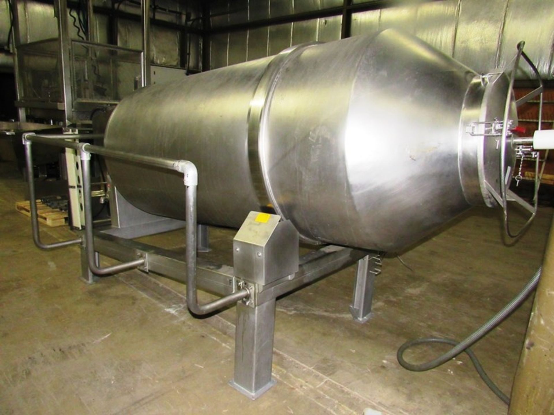 Sipromac Mdl VT2000 S.S. Vacuum Tumbler, 2,000 LB/907Kg, variable speed, reverse rotation for