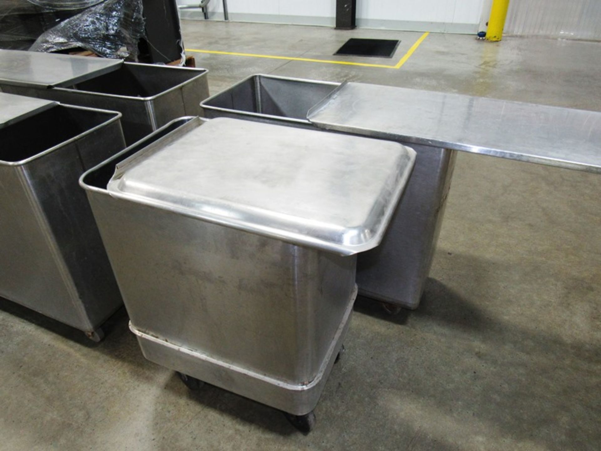 (2) Baxter Stainless Steel Ingredient Tubs with stainless steel lids, (1) 13" W X 28" L X 22" D & ( - Image 2 of 2