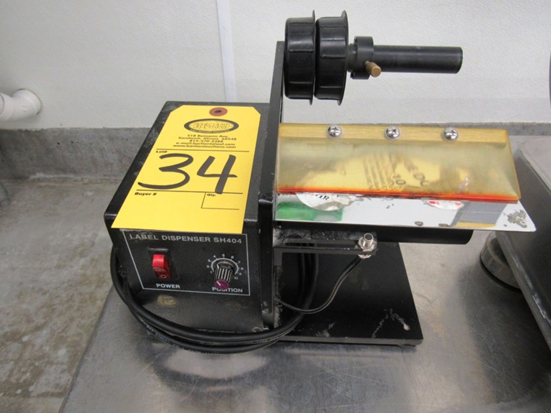 Label Dispenser Mdl. SH404 Label Dispenser (Removal Begins July 5th) Loading Fee $35 Rigger: Norm