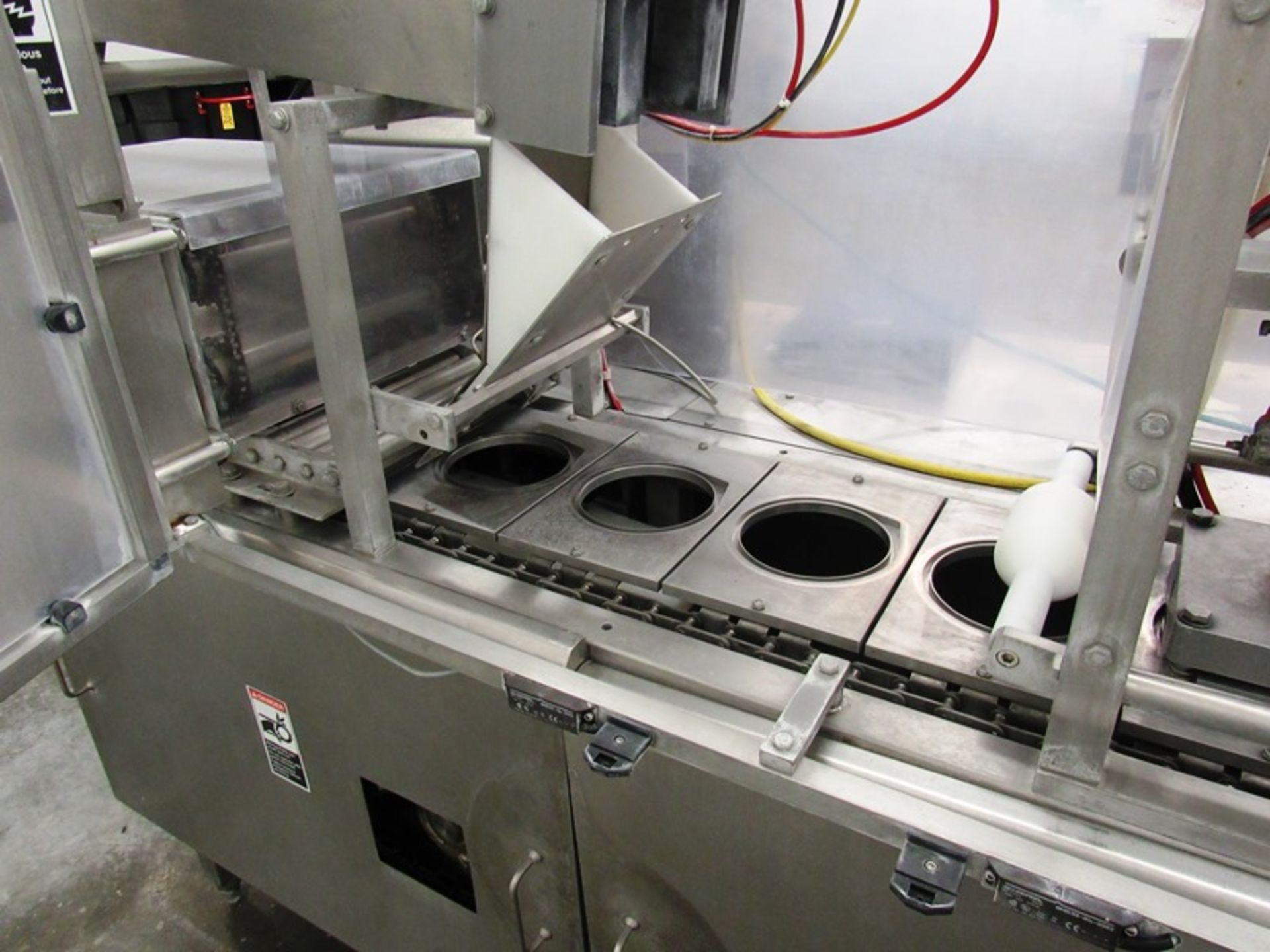 Modern Packaging Mdl. SL-1 x 1 Automatic Single Lane Straight Line Cup Filler, cup denester, roll - Image 8 of 16