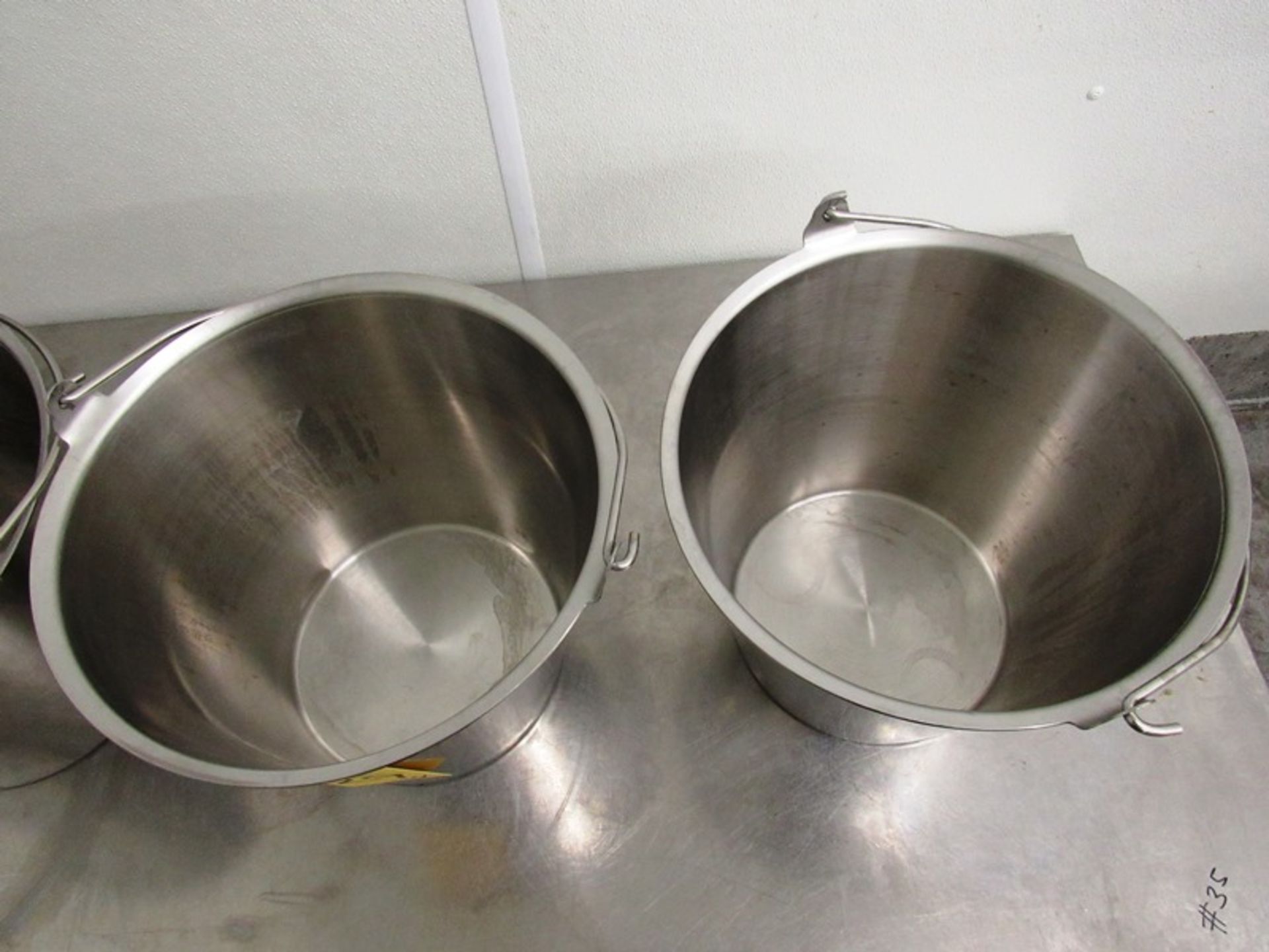 Vollrath Stainless Steel Buckets (Removal Begins July 5th) Loading Fee $35 Rigger: Norm Pavlish ( - Image 2 of 2