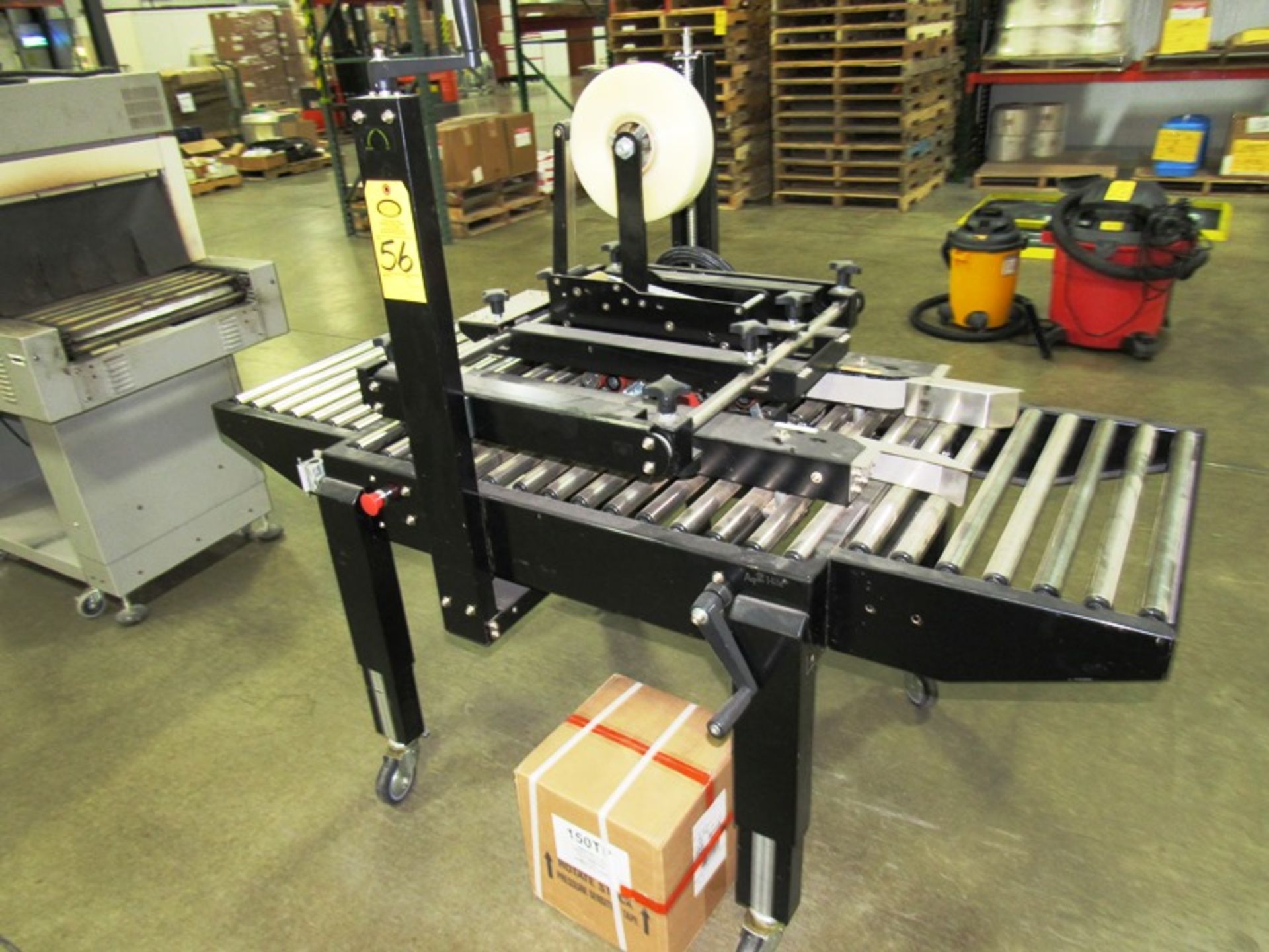 Internet Packaging Systems Mdl. 700-20-1 Adjustable Case Sealer, Top & Bottom Tapers, on wheels,