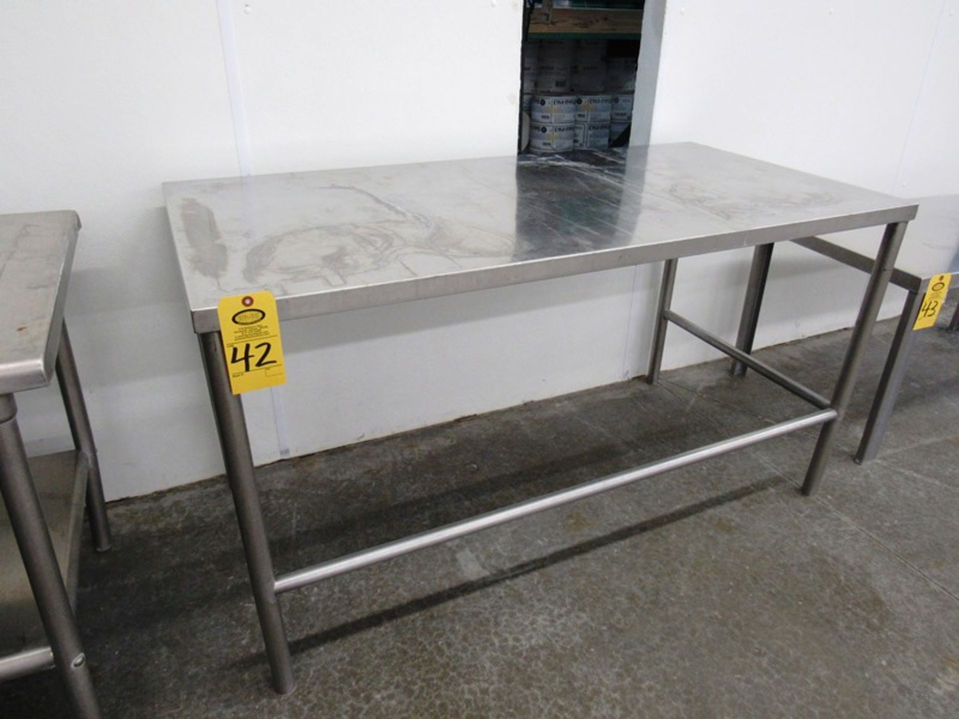 Stainless Steel Table, 30" W X 60" L X 33" T (Removal Begins July 5th) Loading Fee $35 Rigger: