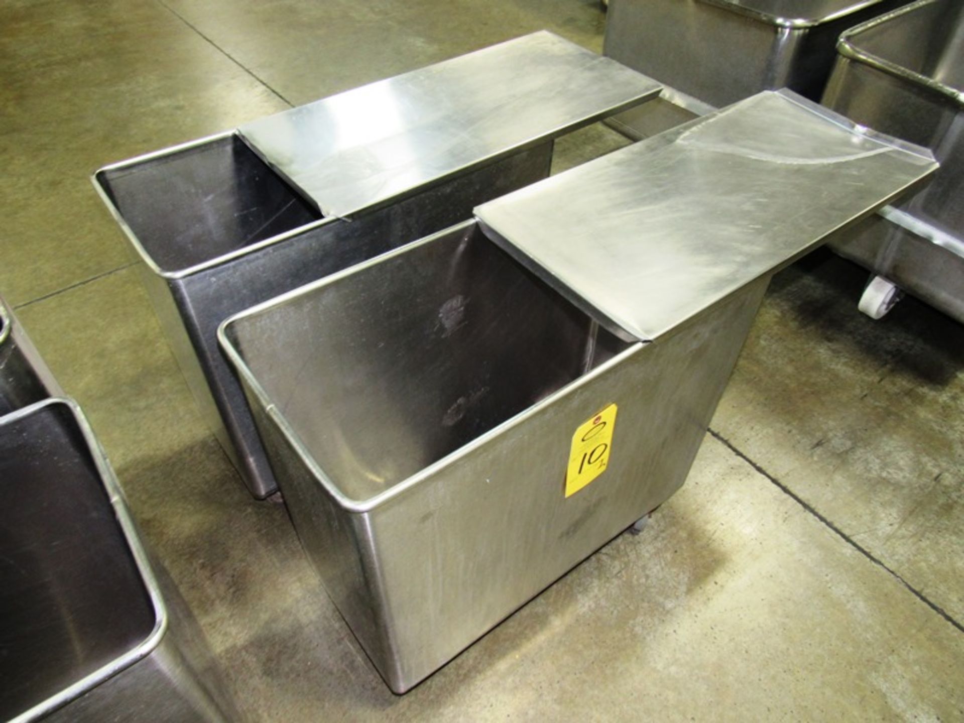 Baxter Stainless Steel Ingredient Tubs with stainless steel lid, 13" W X 28" L X 22" D (Removal