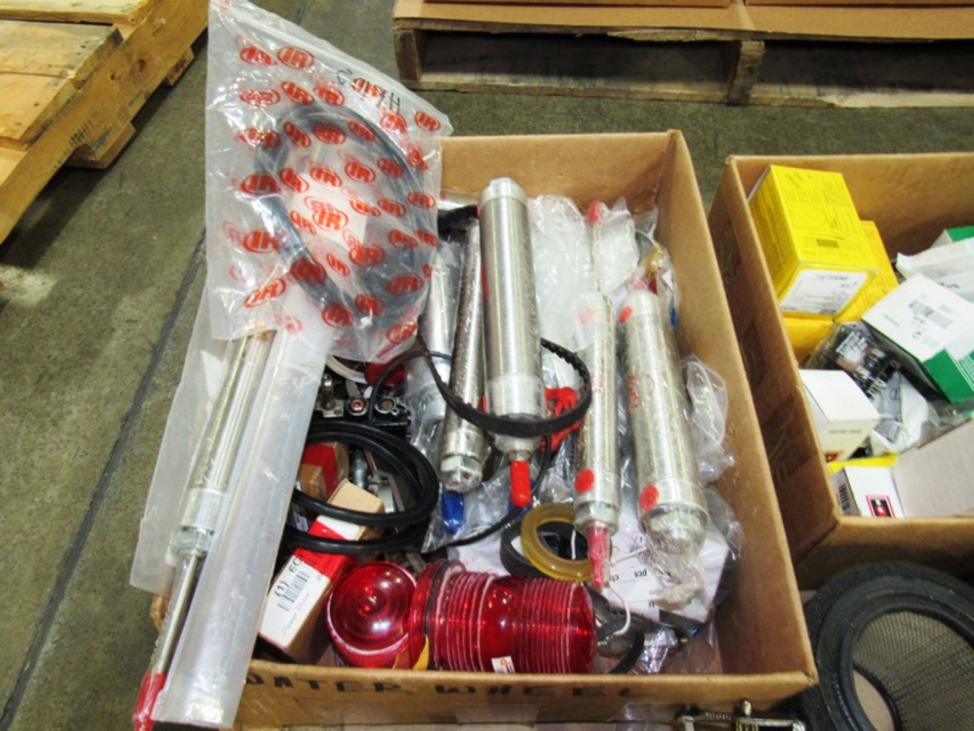 (2) Skids: Pneumatic Cylinders, Contactors, Filters, Tubing, Stack Light, Conveyor Pieces, Wire, - Image 3 of 5