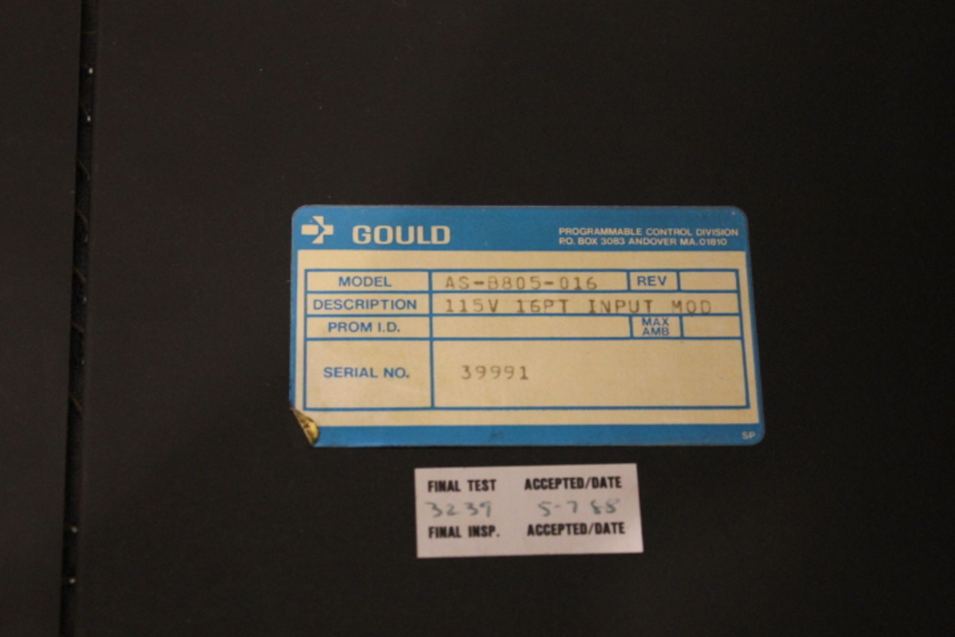 (LOT OF 5) AEG/GOULD/MODICON AS-B805-016 - Image 3 of 4