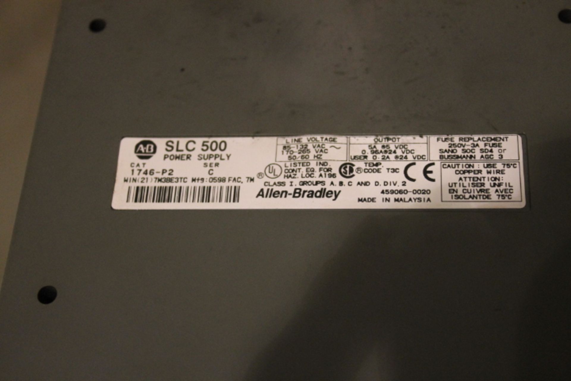 (LOT OF 3) ALLEN-BRADLEY SLC 500 RACK W/ POWER SUPPLY (SEE PICTURES) - Image 3 of 4