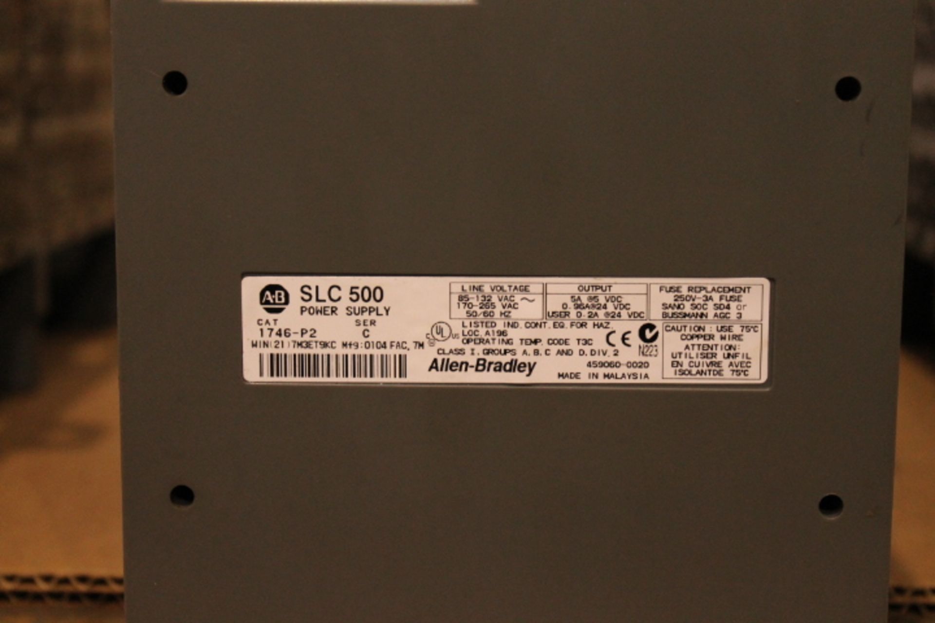 (LOT OF 3) ALLEN-BRADLEY SLC 500 RACK W/ POWER SUPPLY (SEE PICTURES) - Image 3 of 4