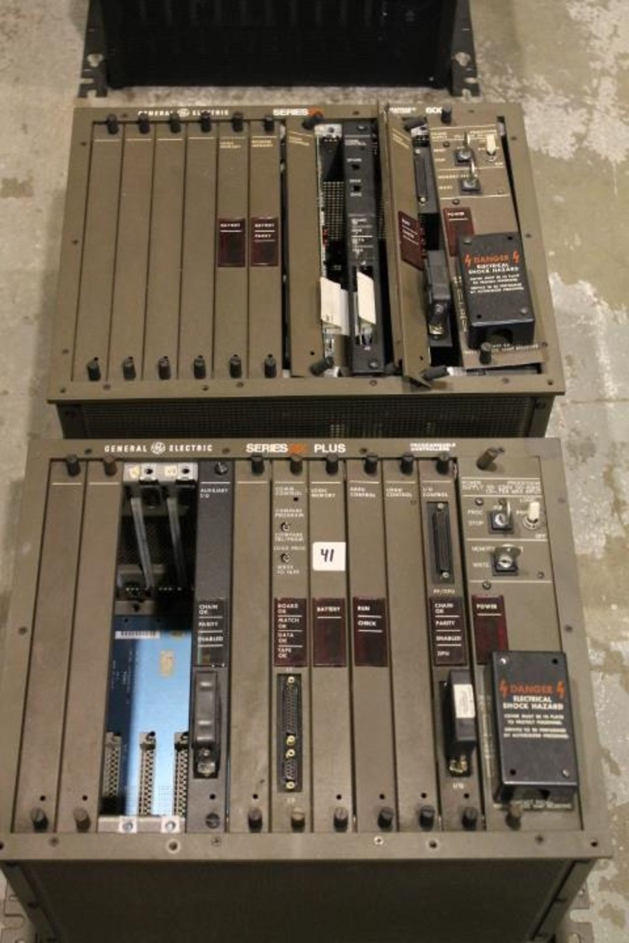 (LOT OF 2) GENERAL ELECTRIC SERIES SIX RACK W/ VARIOUS CARDS (SEE PICTURES)