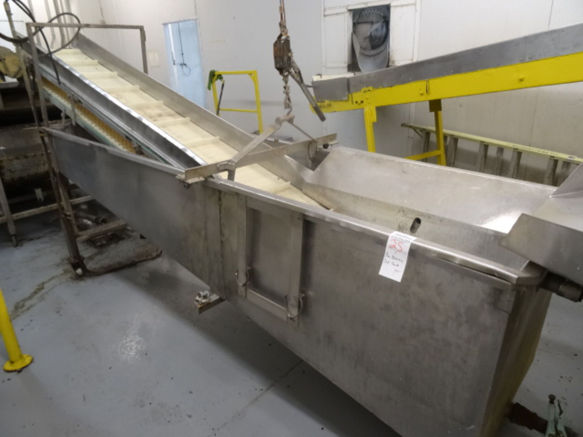 1x, Pre Blanching Dip Tank w/ 13' x 33" Food Grade Conveyor 18" Belt