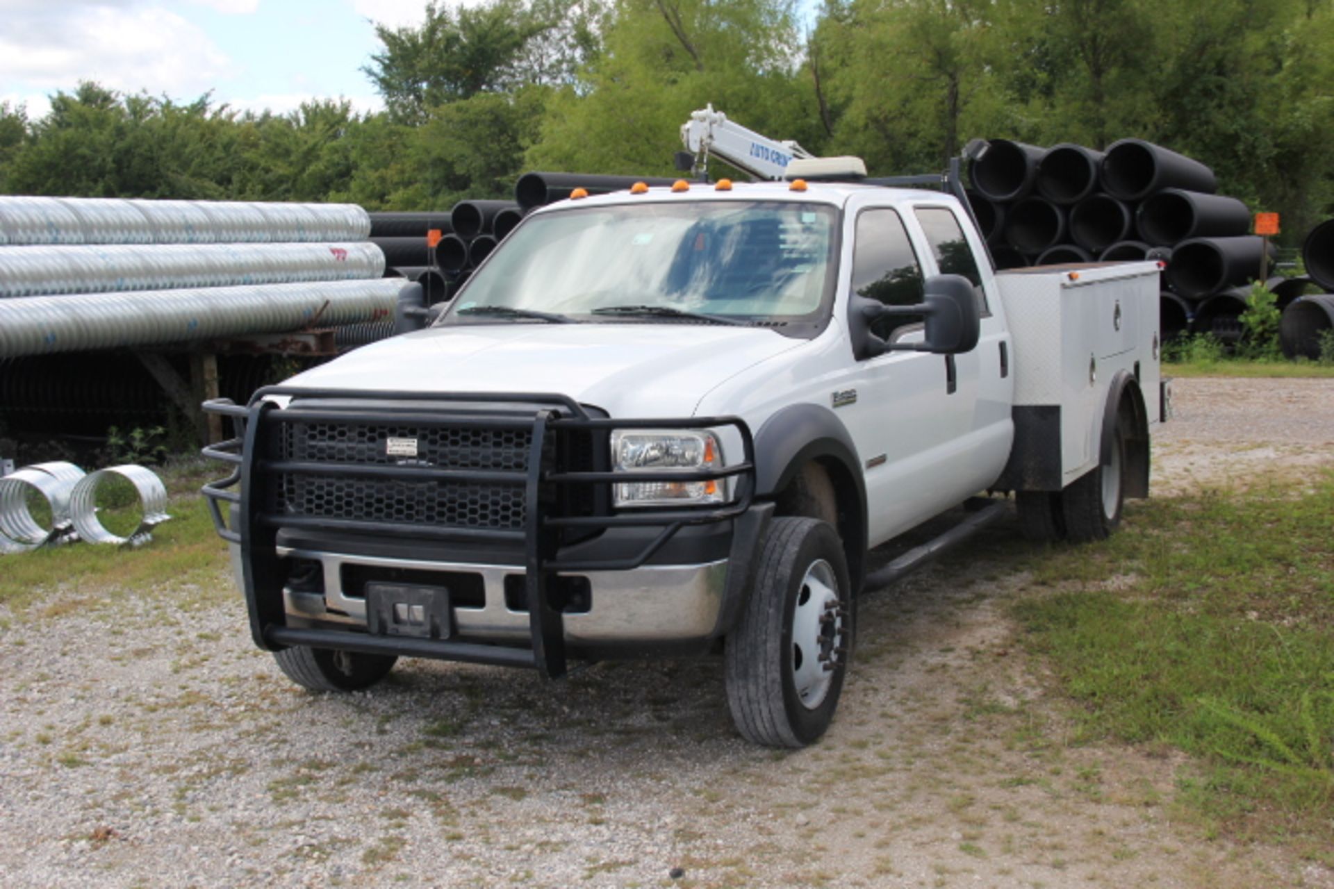 2005 Ford F-450 Power Stroke Diesel, Quad Cab Service Truck w/ crane, 54657 miles