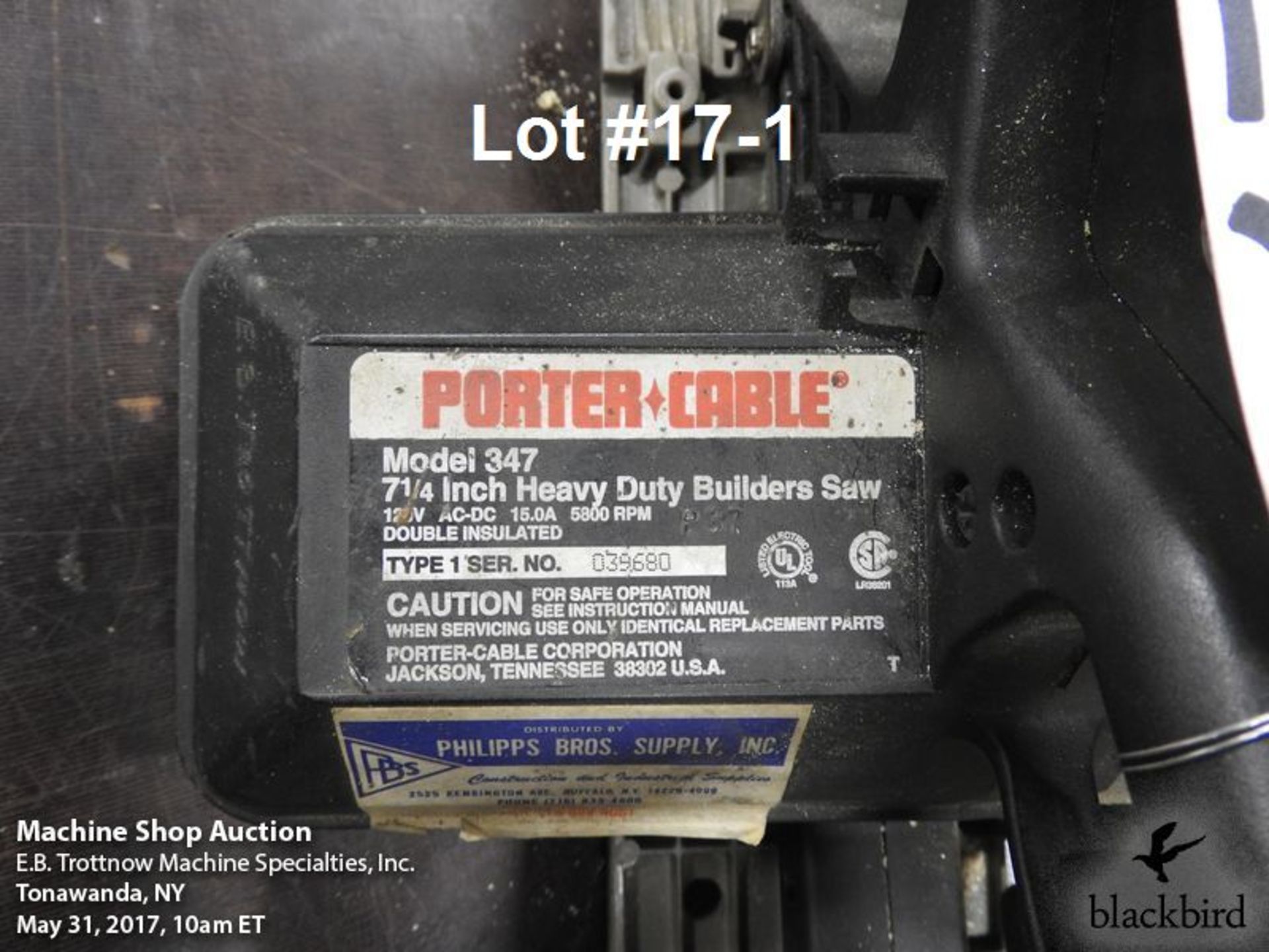 Porter Cable model 347 7 1/4" heavy duty builders circu - Image 2 of 2