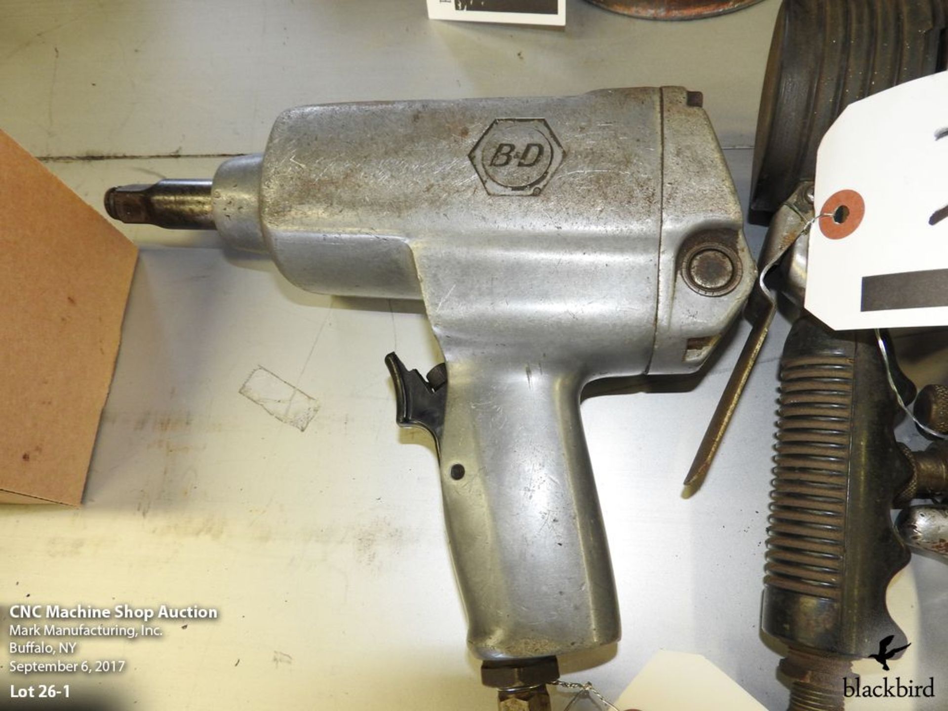 Lot- Black & Decker pneumatic impact wrench, Florida pneumatic DA sander, Binks model 18 spray gun - Image 2 of 3