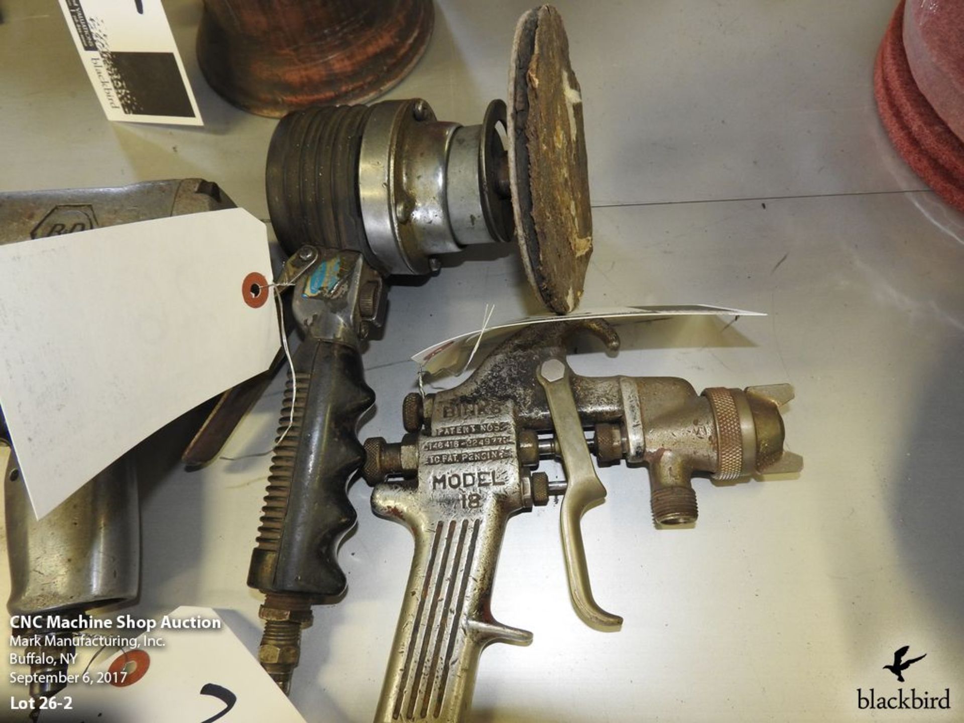 Lot- Black & Decker pneumatic impact wrench, Florida pneumatic DA sander, Binks model 18 spray gun - Image 3 of 3