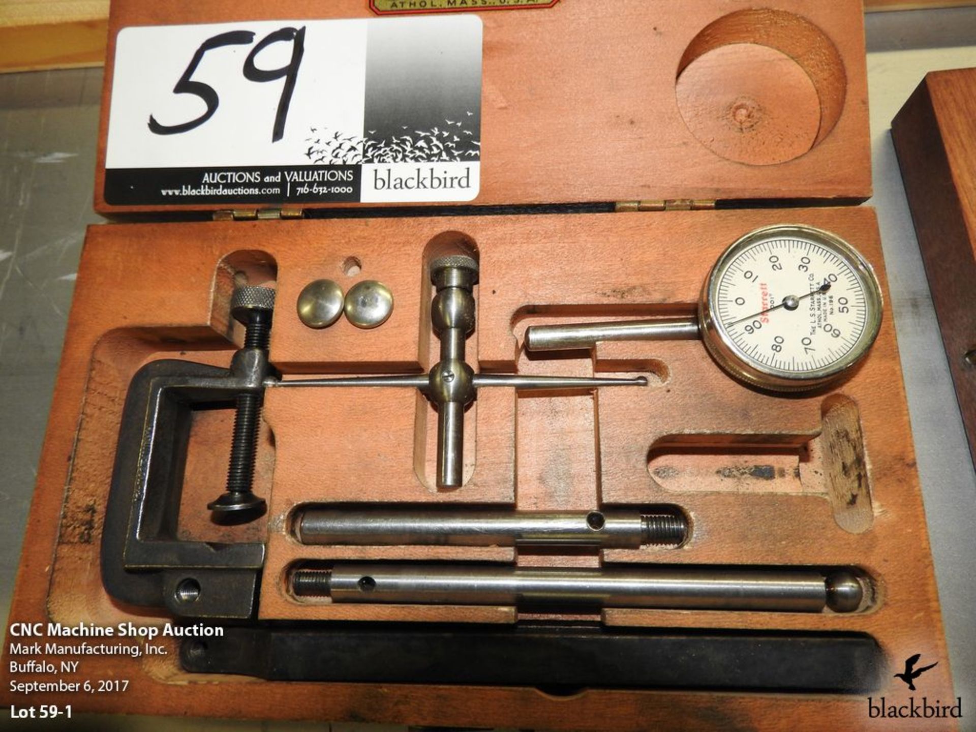 Lot- Starrett model 196 indicator, Alfred Emerson level and angle finder, Brown & Sharpe model 577- - Image 2 of 4