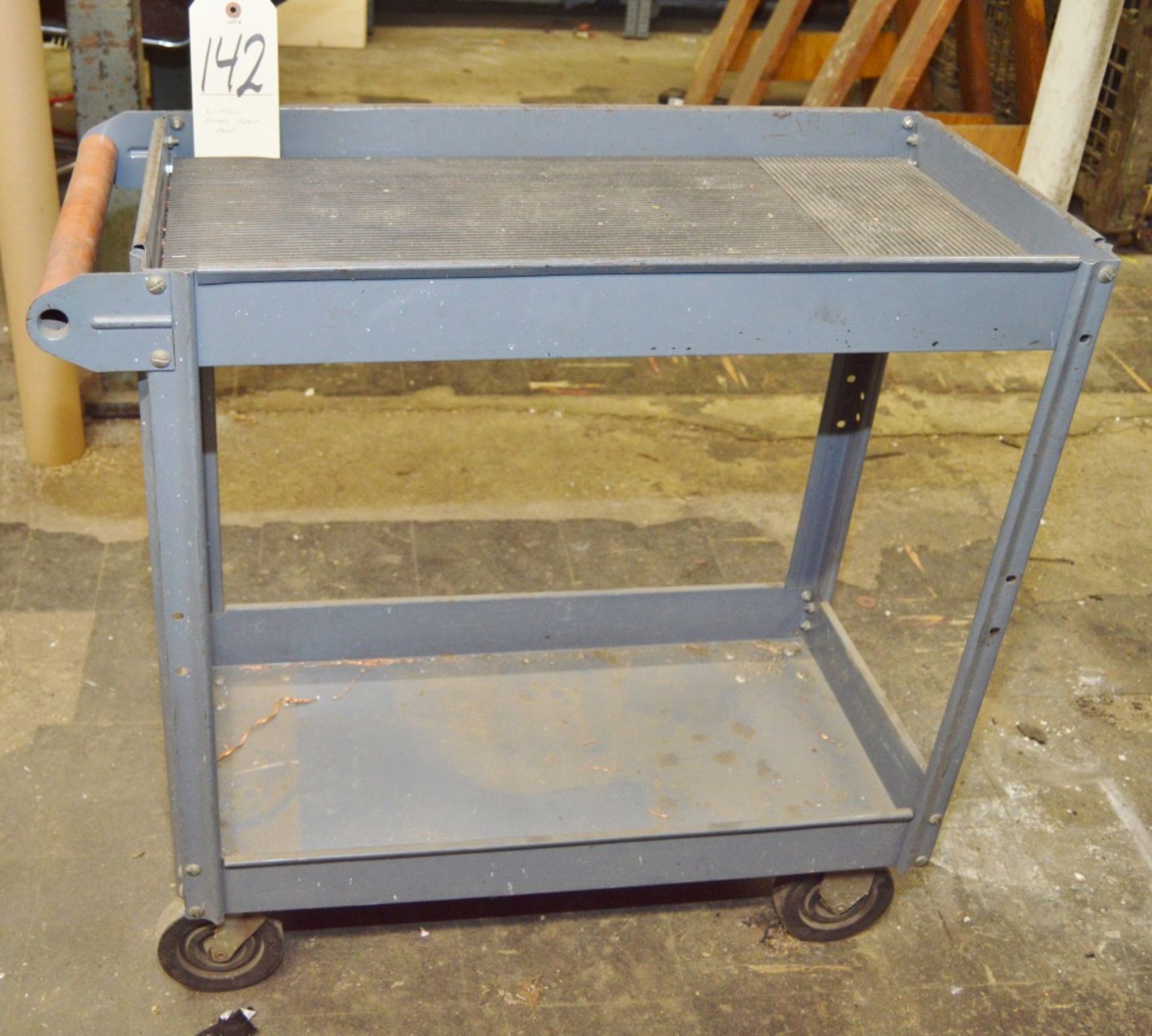 Steel 2-Tier 4-Wheel Shop Cart
