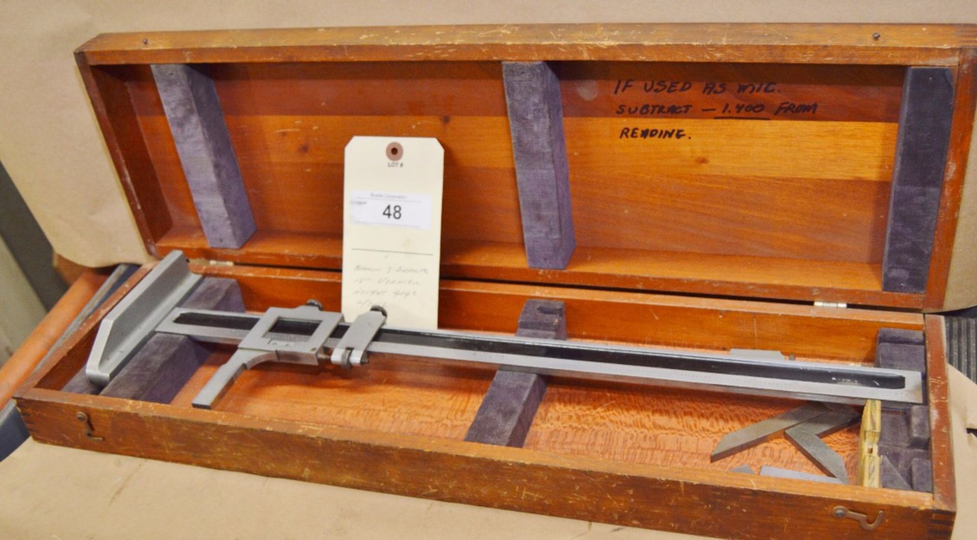 Brown & Sharpe 18" Vernier Height Gage w/ Case - Image 2 of 2