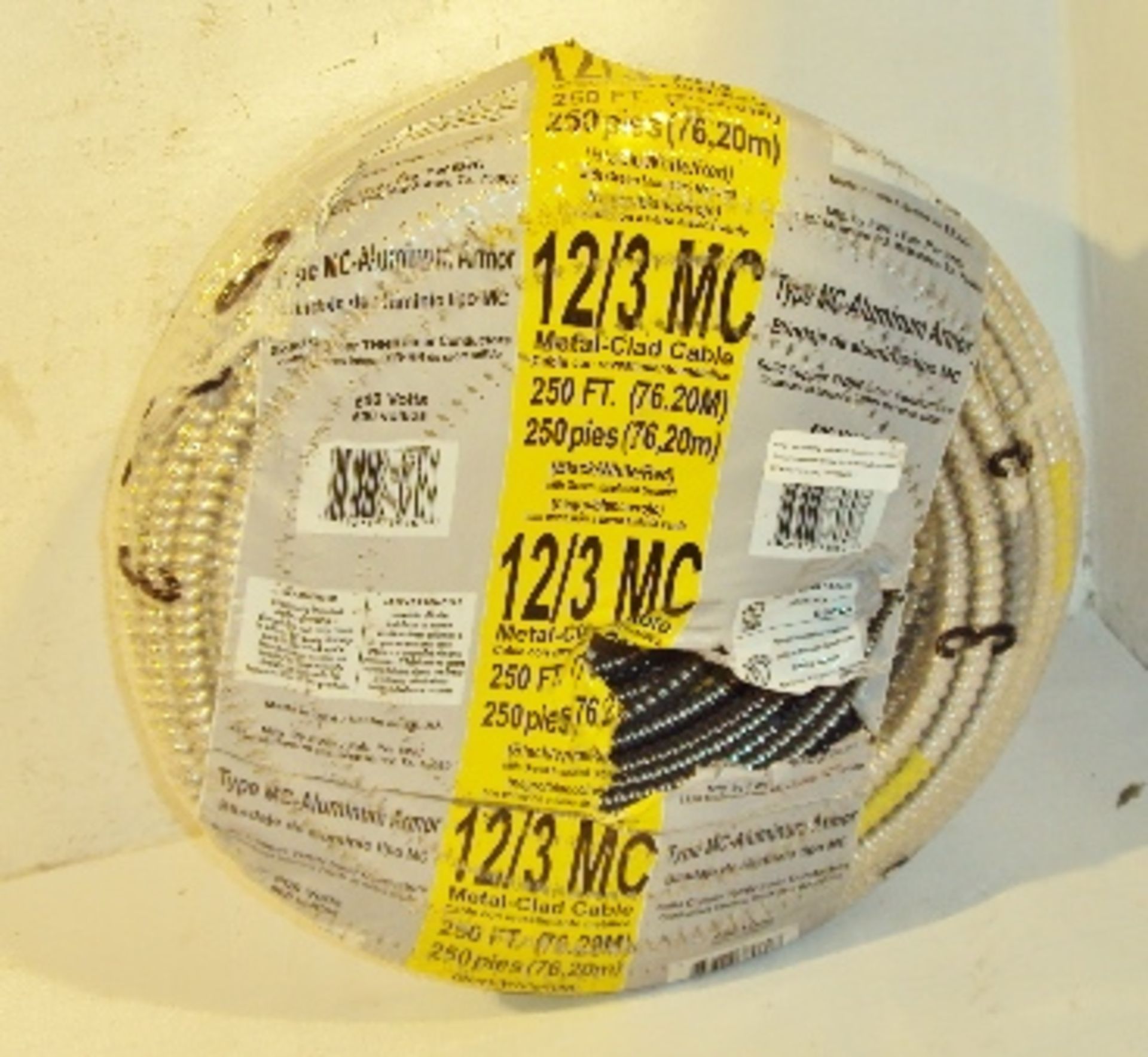 APPRX. 250' COIL ARMOR METAL CLAD 12/3 CABLE