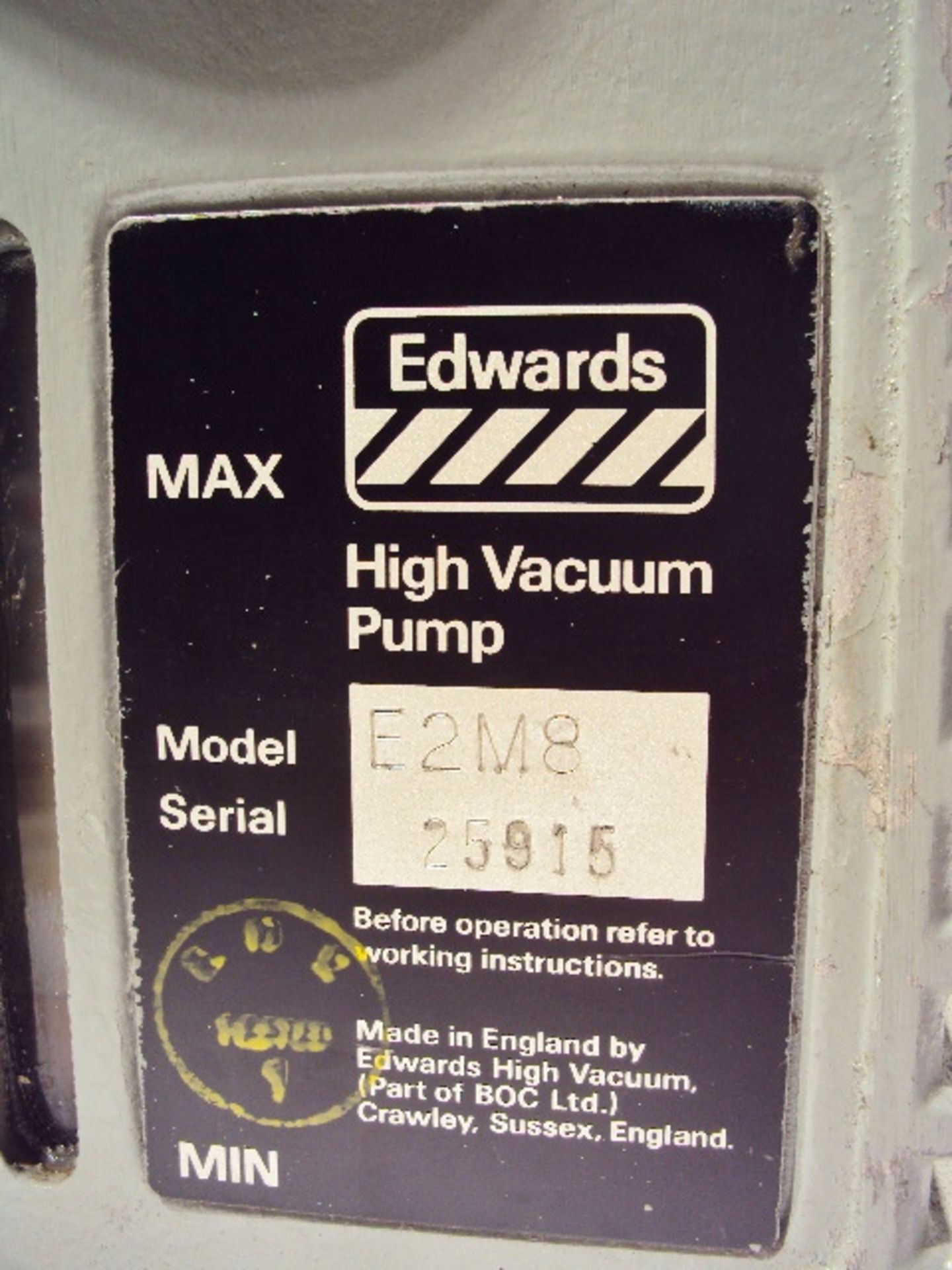 EDWARDS MODEL 8 HIGH VAC PUMP E2M8 - Image 5 of 5