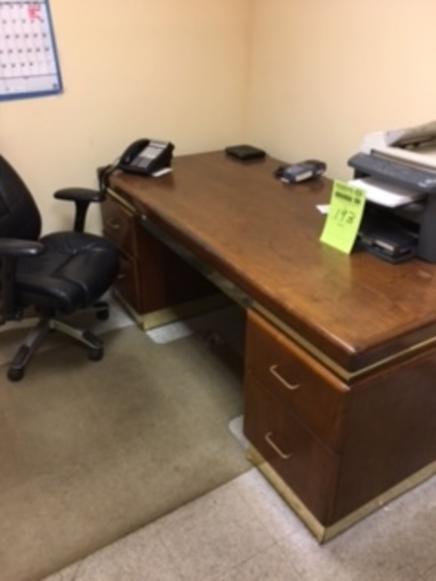 file cabinet, desk, chair, bulletin board, dry erase board, printer only