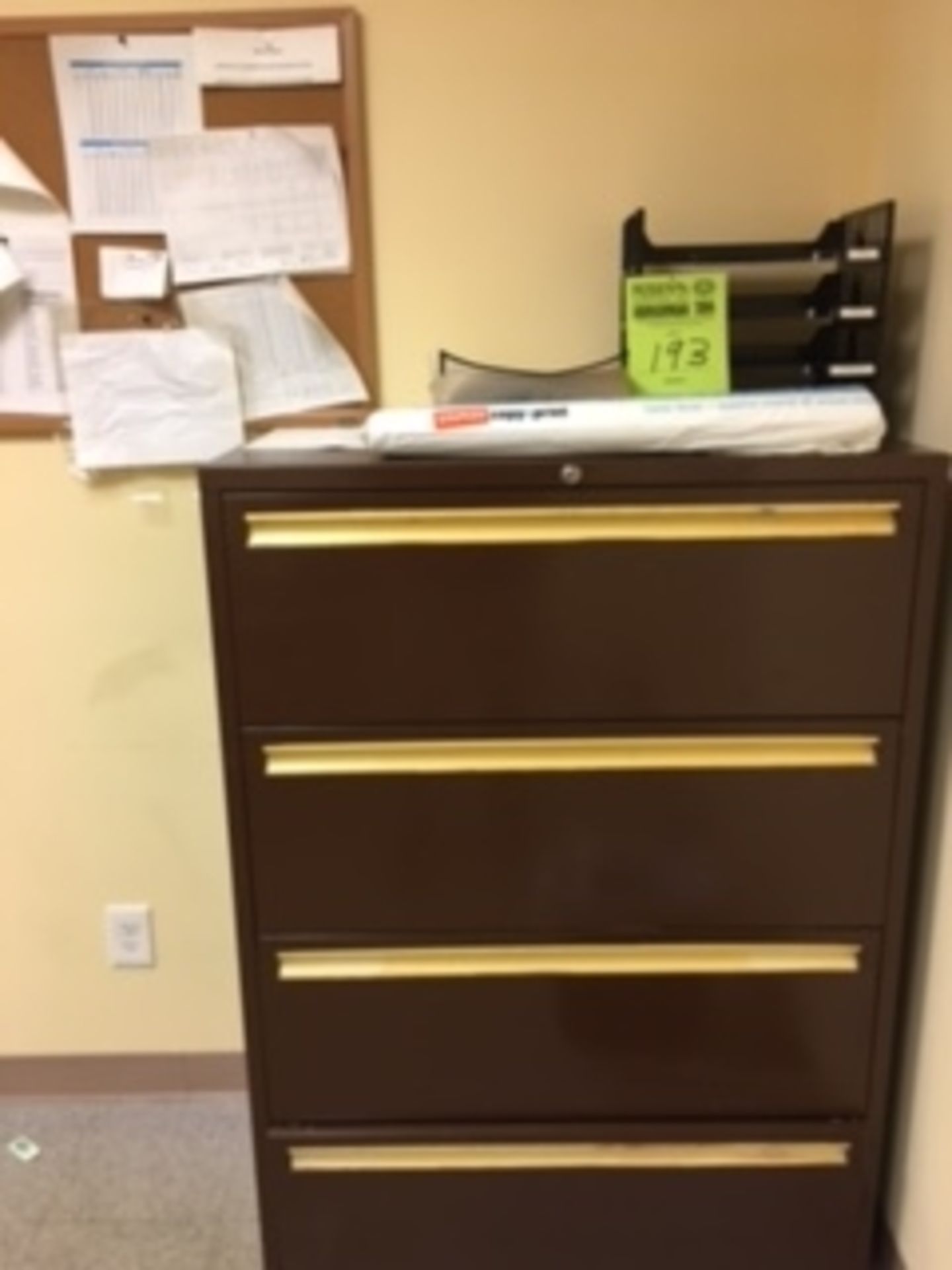 file cabinet, desk, chair, bulletin board, dry erase board, printer only - Image 3 of 3