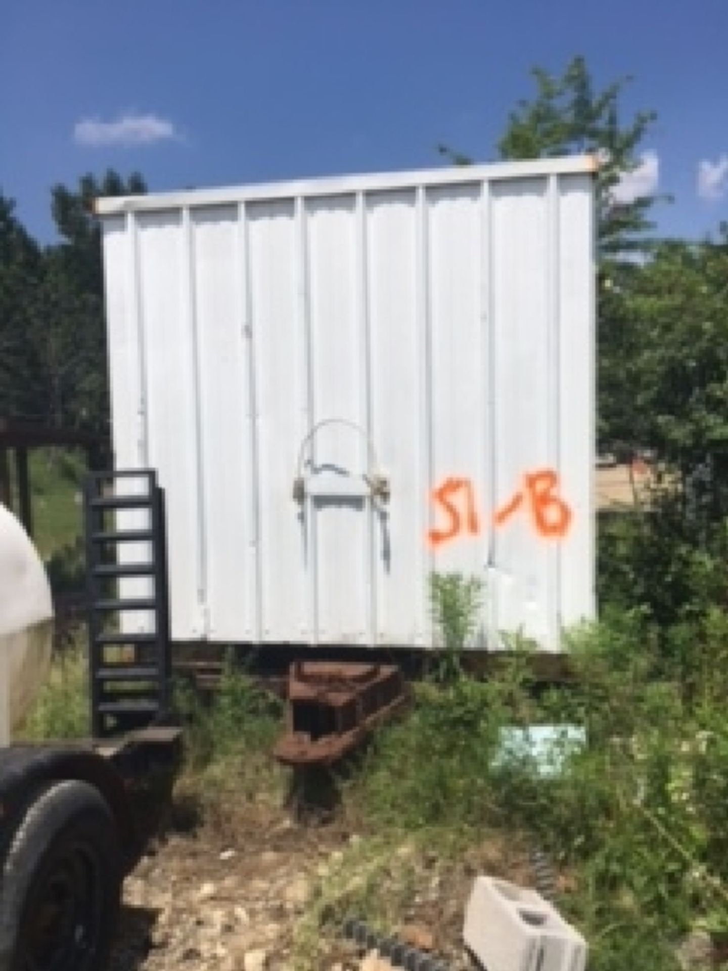 12' x 8' homemade enclosed job trailer. Tandem axle. Steel frame.