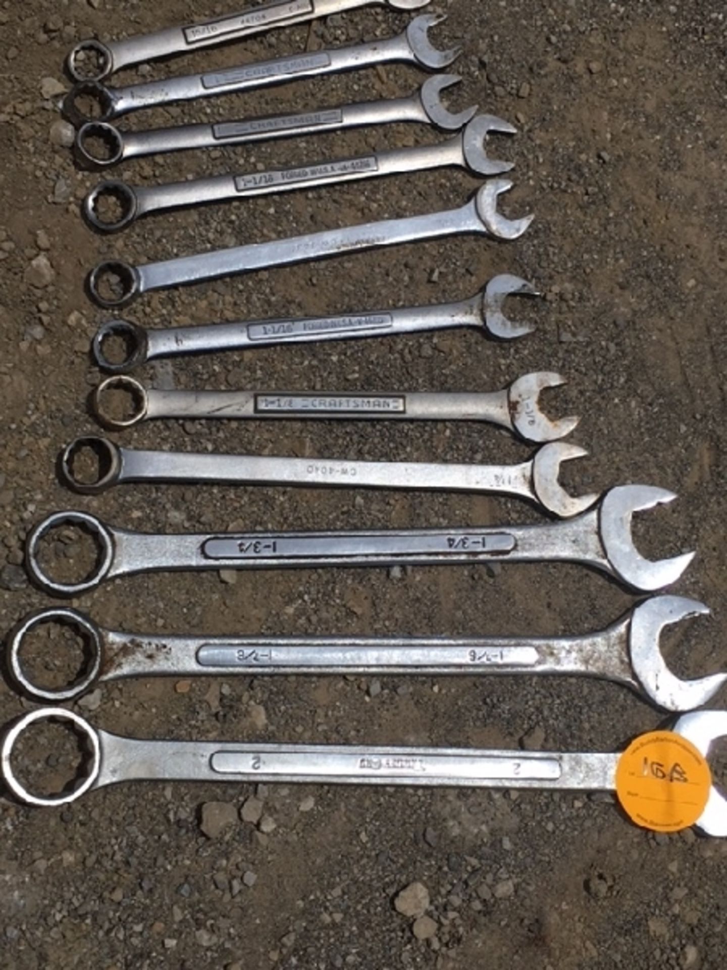 11 mixed open end large wrenches. From 15/16" to 2". Cornwell, Craftsman, and off brands.