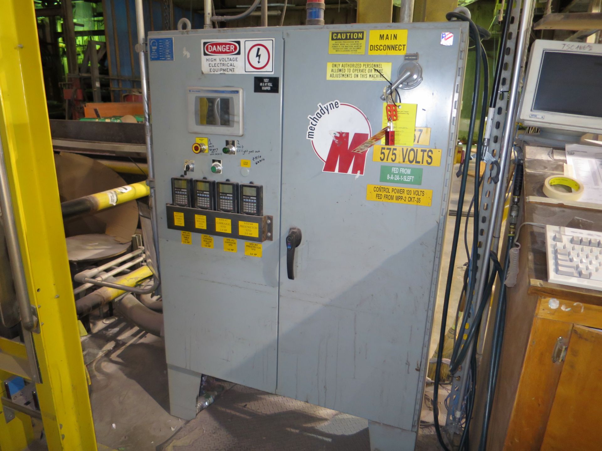 Mechadyne roll wrapper, model AW-100RT, s/n 0595, 2006 mfg and intallation date, with main disconect - Image 2 of 2