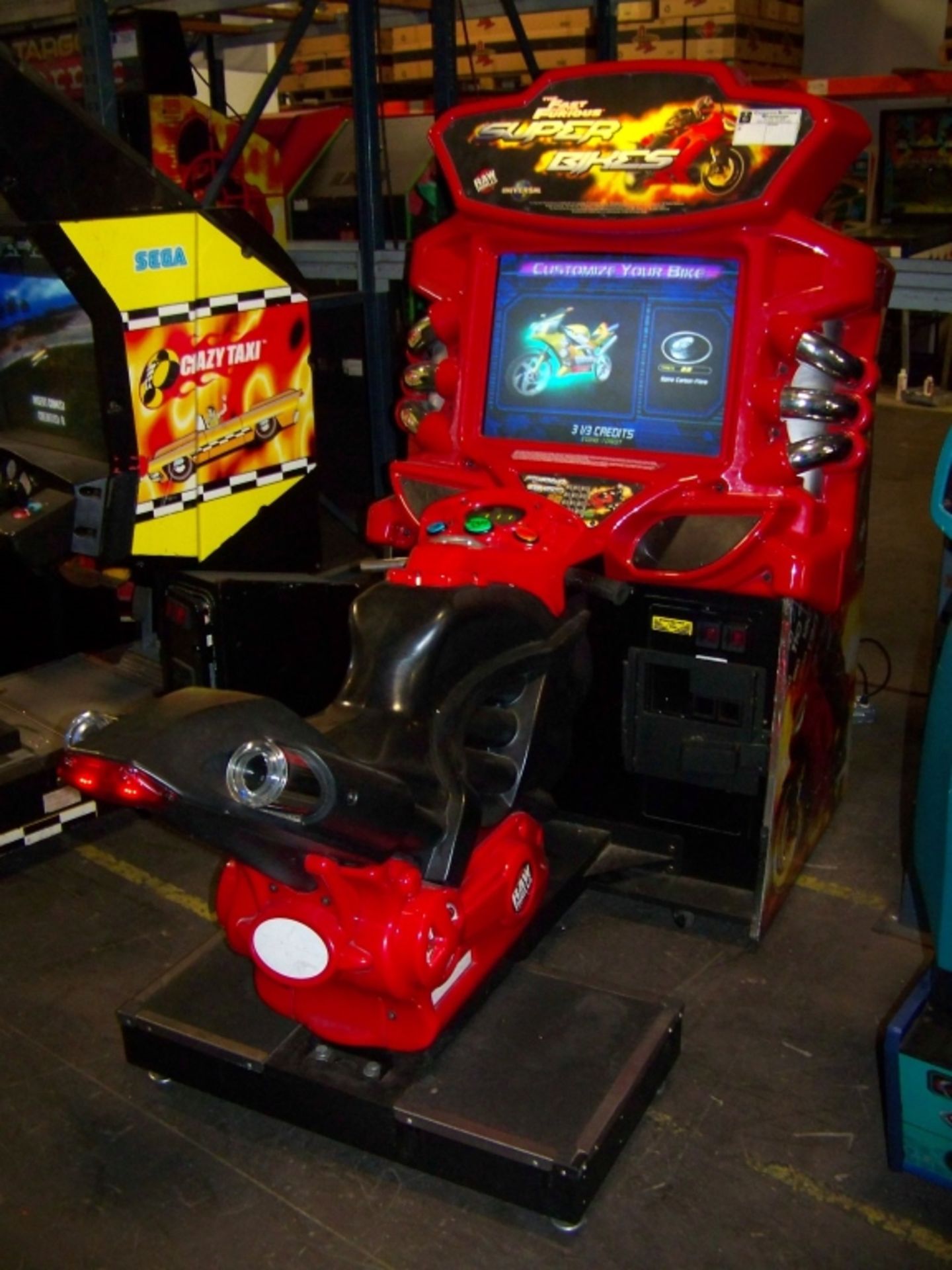 SUPER BIKES FAST AND FURIOUS ARCADE GAME RED CAB - Image 4 of 6