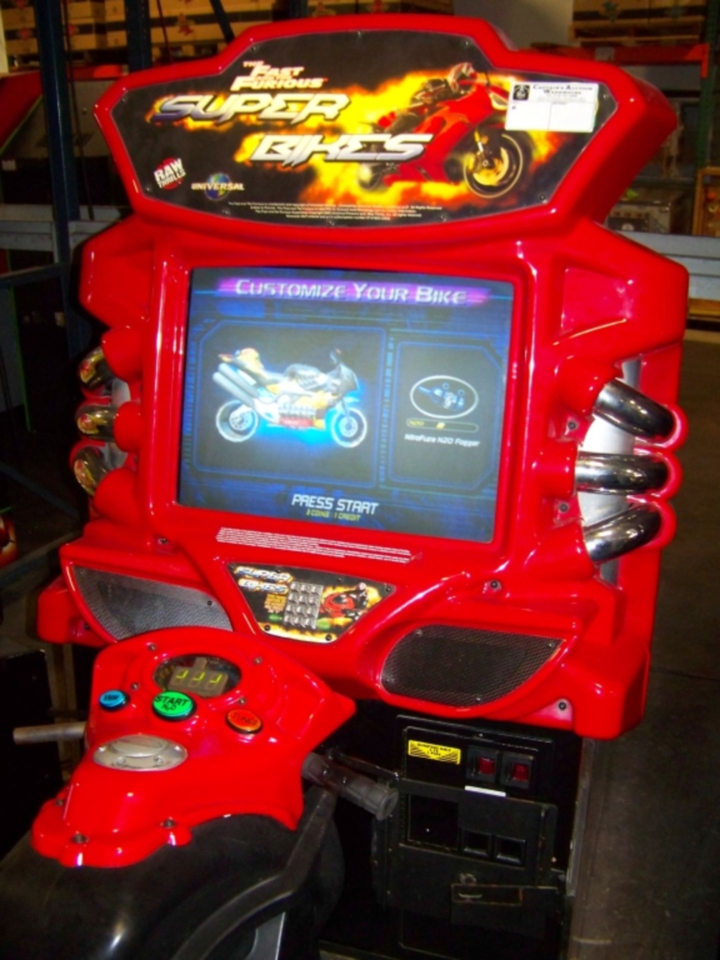 SUPER BIKES FAST AND FURIOUS ARCADE GAME RED CAB - Image 5 of 6
