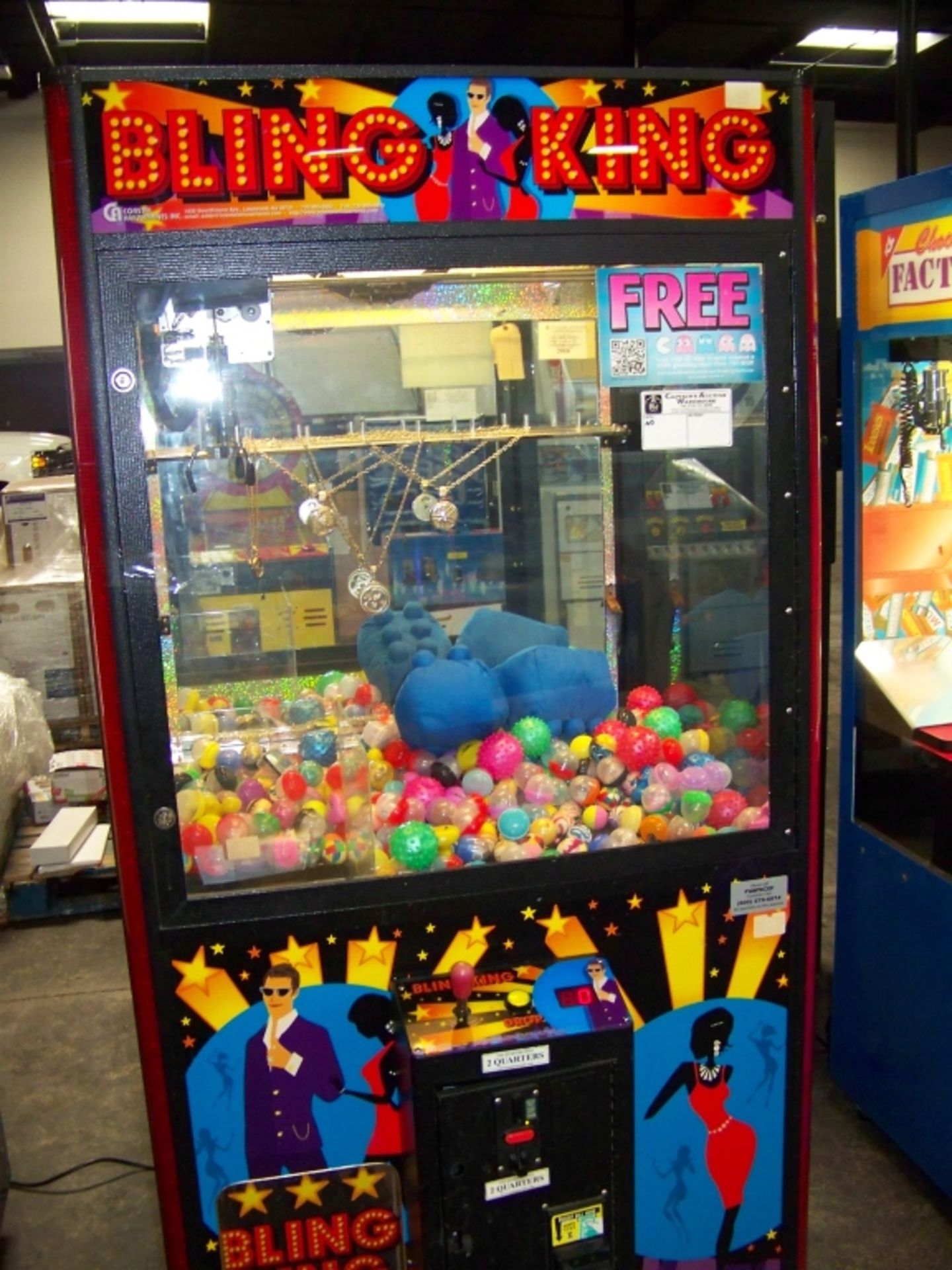 42" BLING KING JEWELRY CLAW CRANE MACHINE - Image 3 of 3