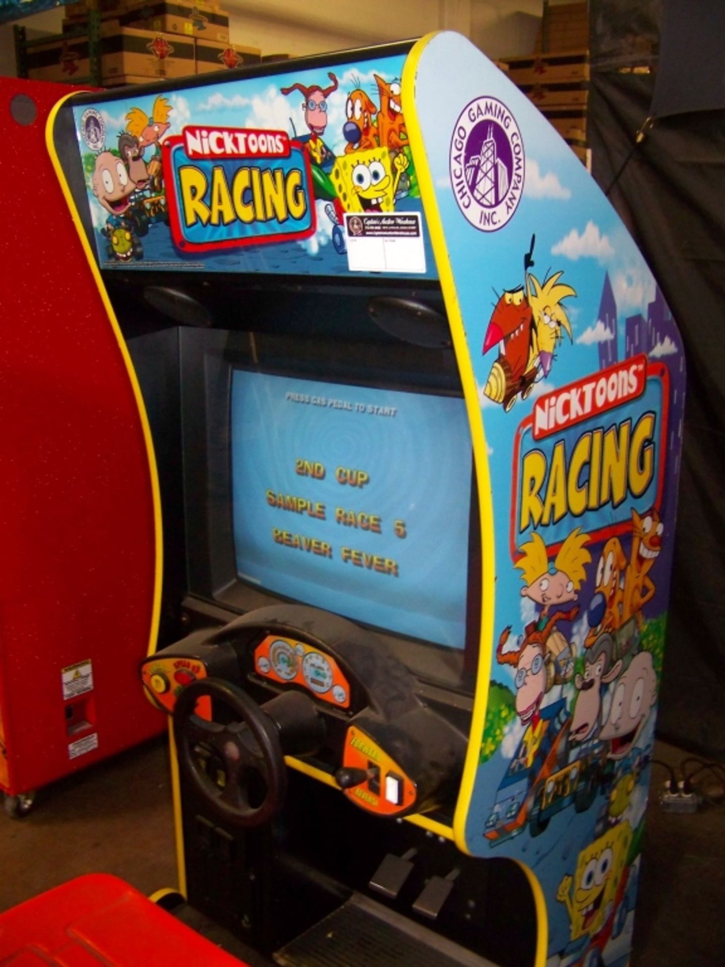 NICKTOONS KIDS SITDOWN RACING ARCADE GAME - Image 4 of 5