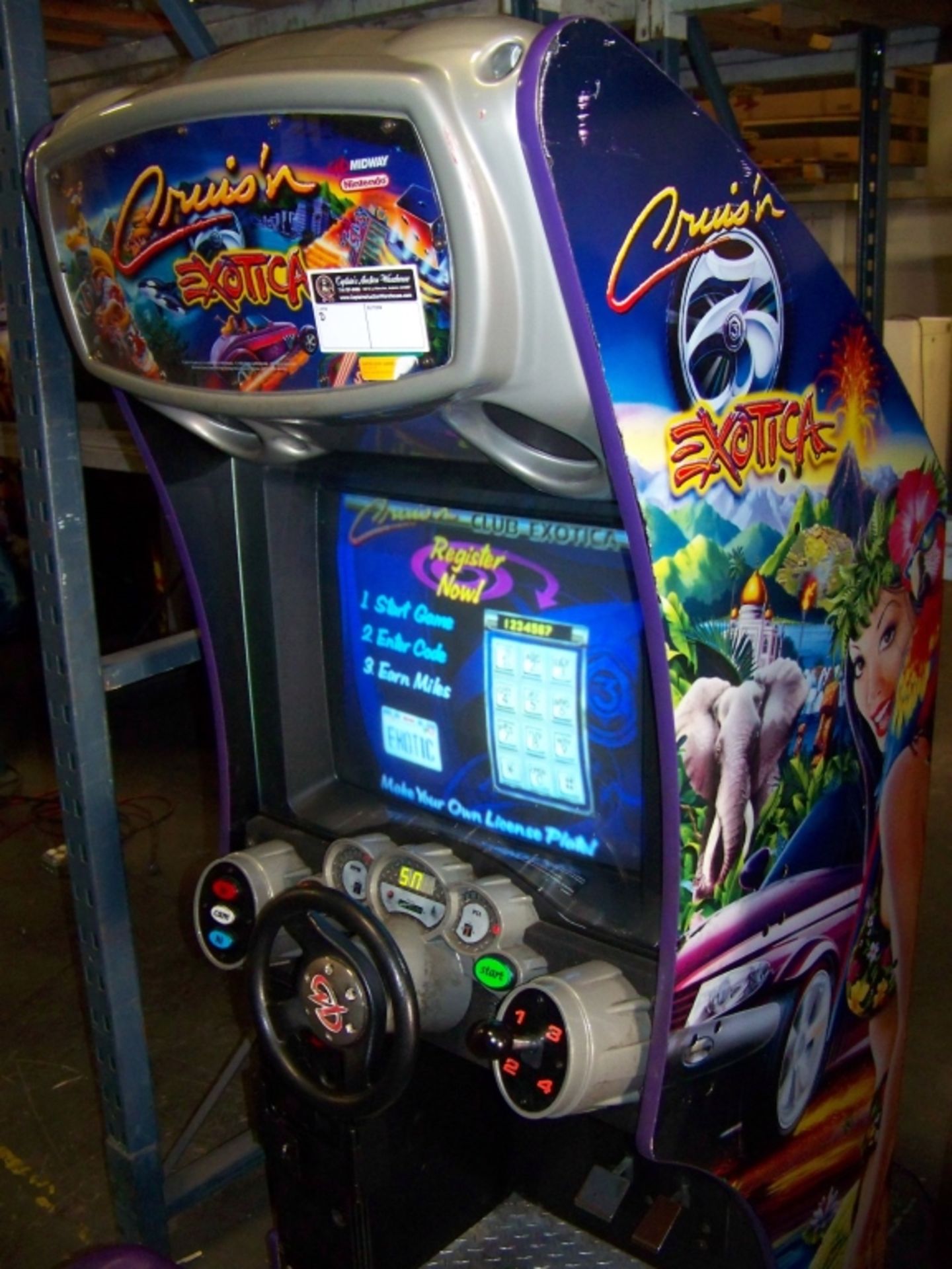 CRUISIN EXOTICA SITDOWN DRIVER ARCADE GAME MIDWAY - Image 5 of 5