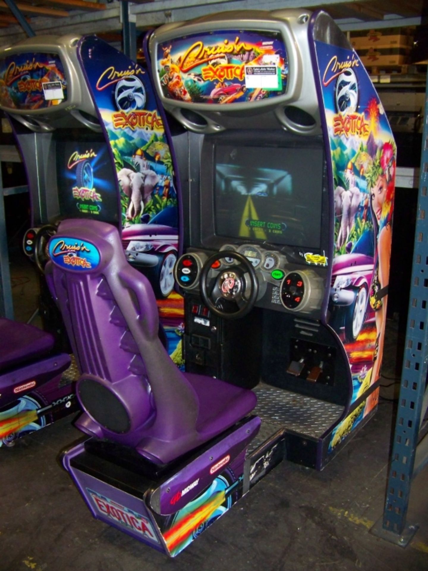 CRUISIN EXOTICA SITDOWN DRIVER ARCADE GAME MIDWAY - Image 2 of 5