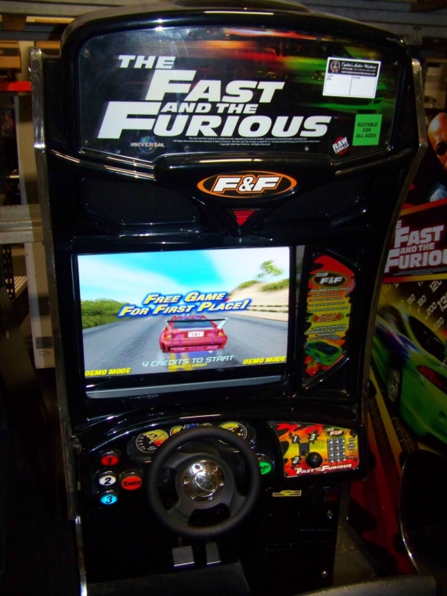 FAST & FURIOUS DEDICATED RACING ARCADE GAME LCD - Image 5 of 6