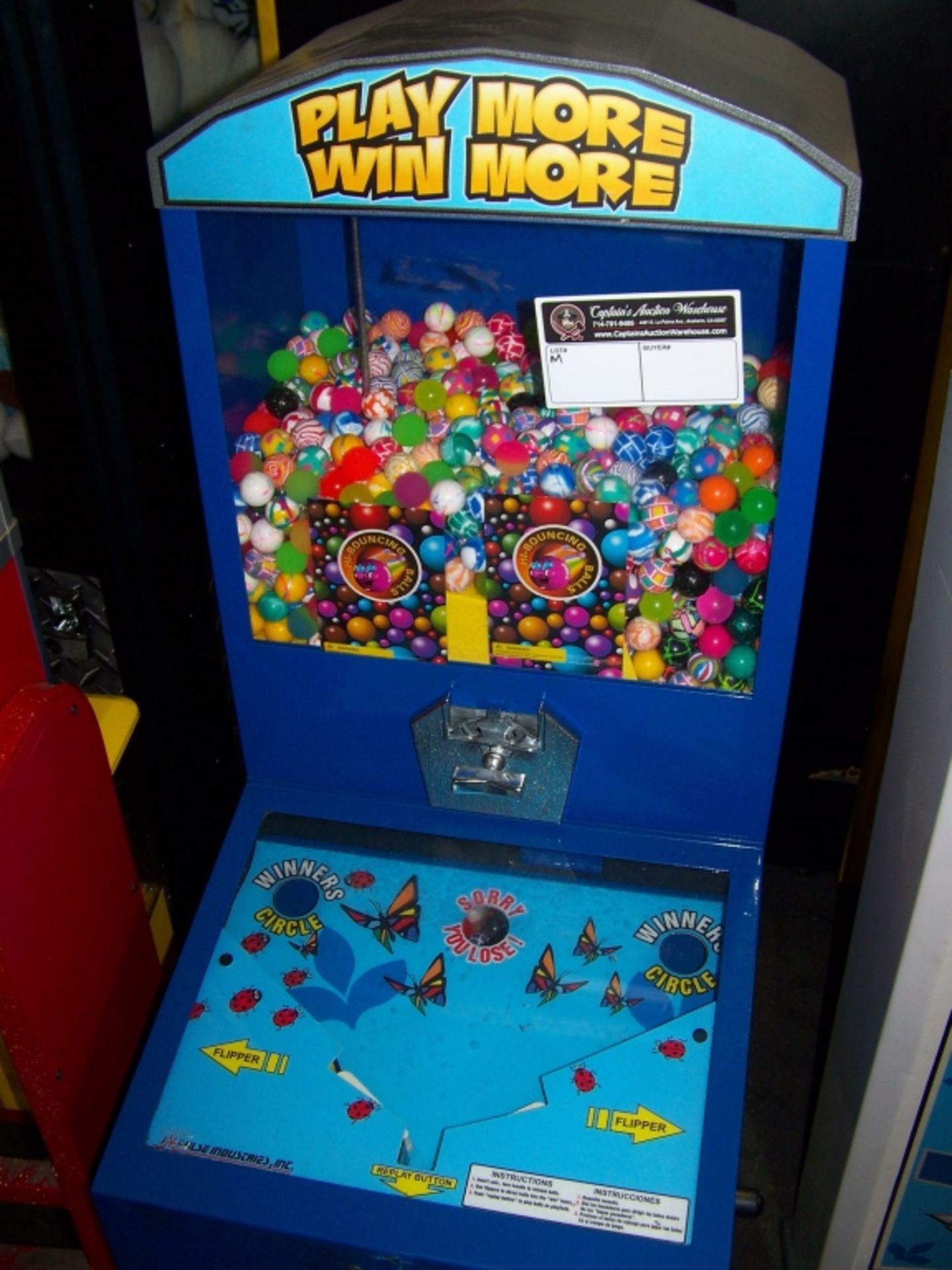 PLAY MORE WIN MORE PINBALL BULK VENDING MACHINE