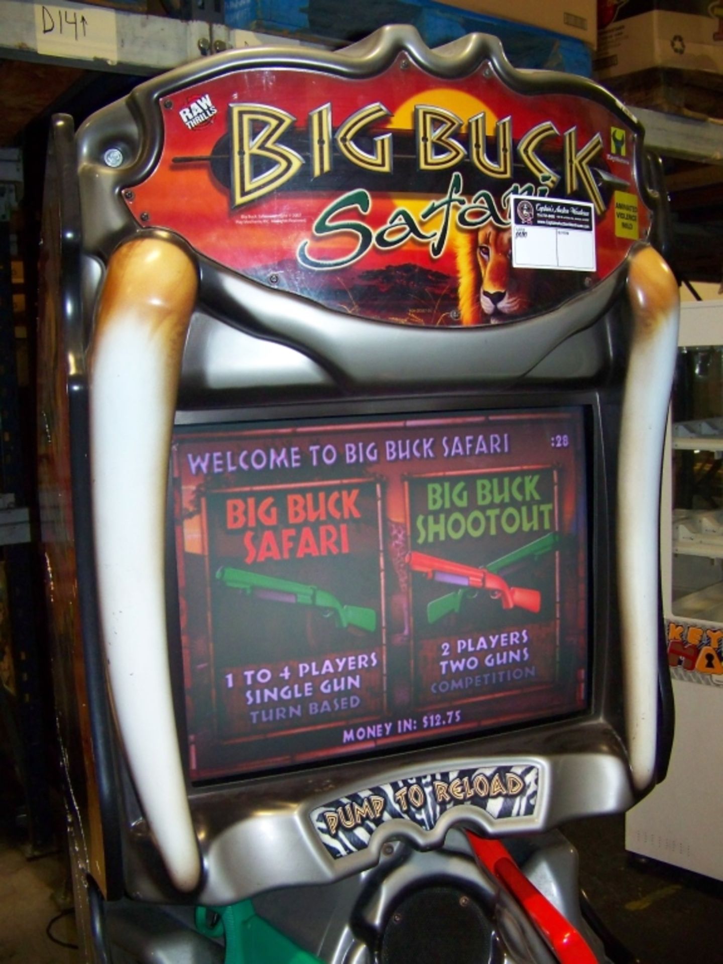 BIG BUCK SAFARI SHOOTER ARCADE GAME RAW THRILLS - Image 3 of 6