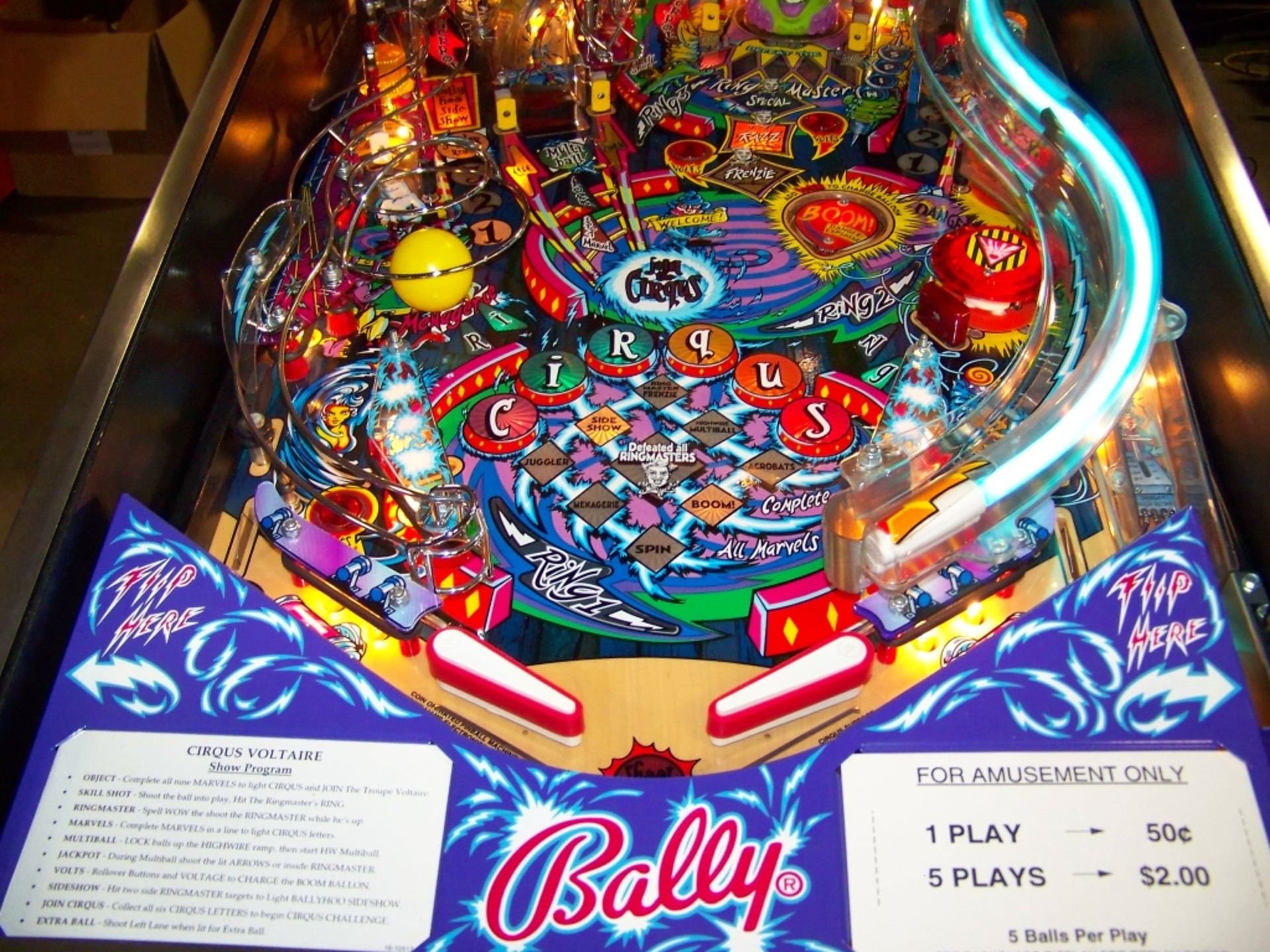 CIRCUS VOLTAIRE PINBALL MACHINE BALLY 1997 - Image 12 of 22