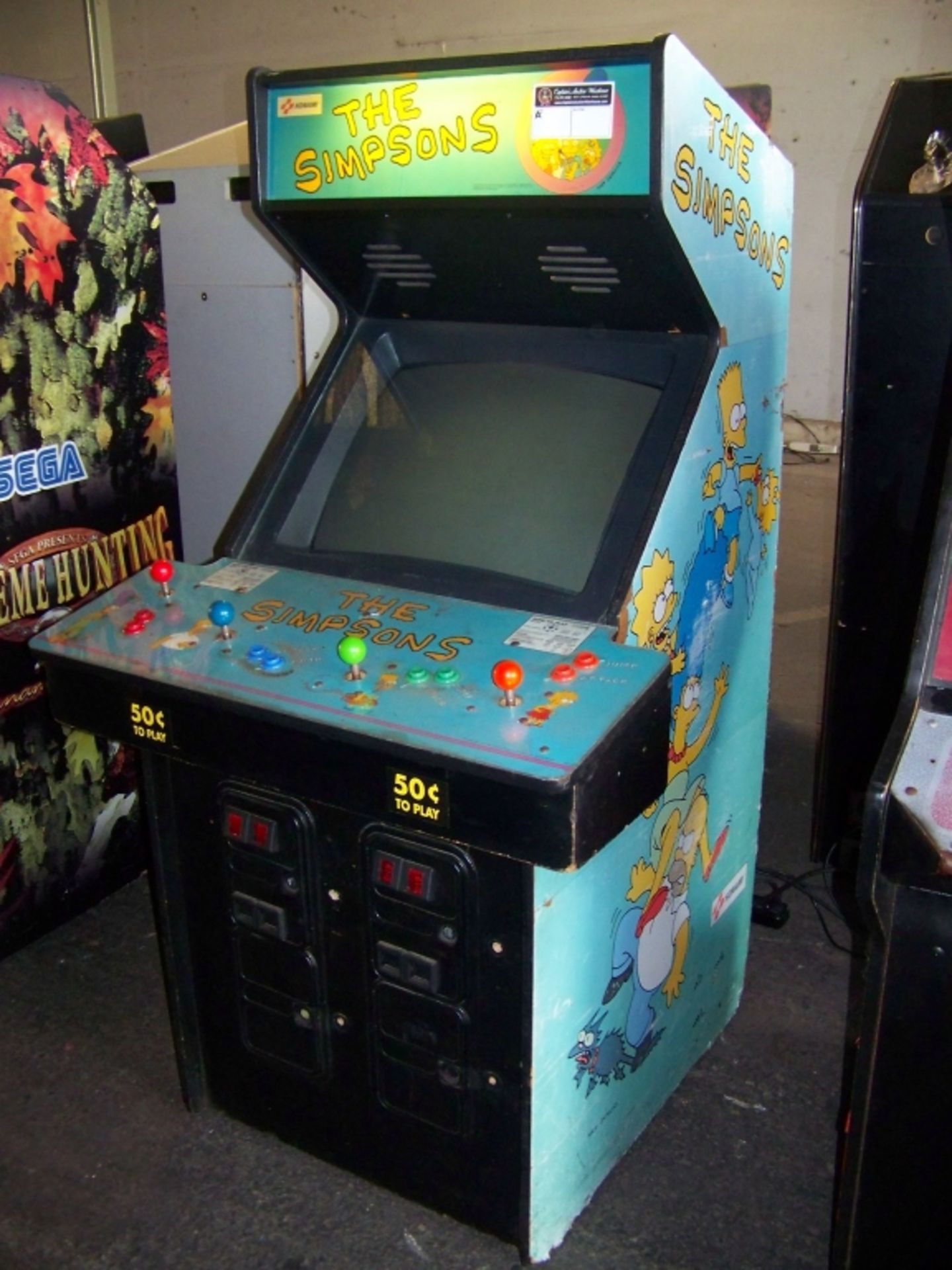 THE SIMPSONS 4 PLAYER DEDICATED ARCADE GAME KONAMI - Image 3 of 4