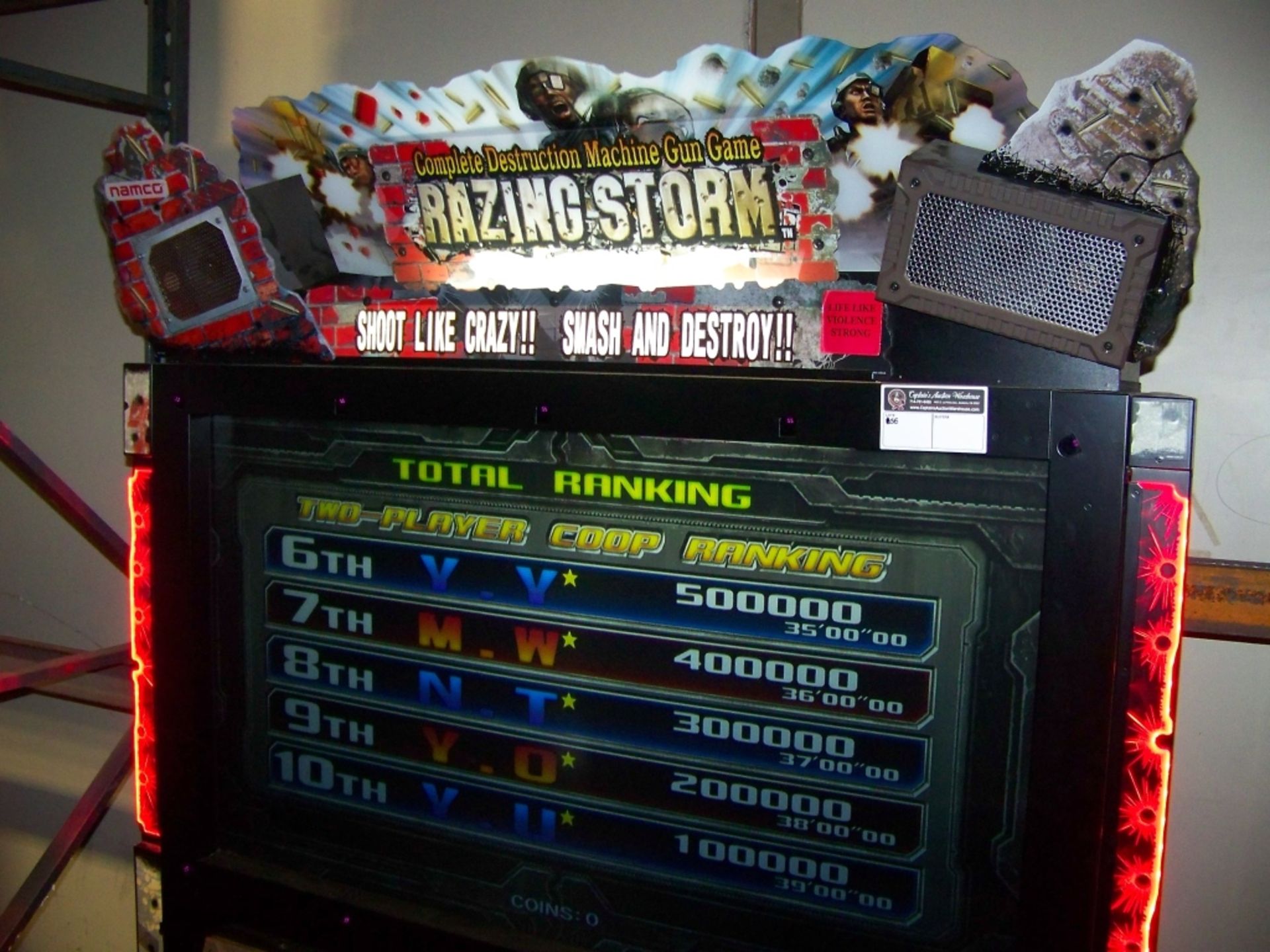 RAZING STORM DX 55" SHOOTER ARCADE GAME NAMCO - Image 9 of 10