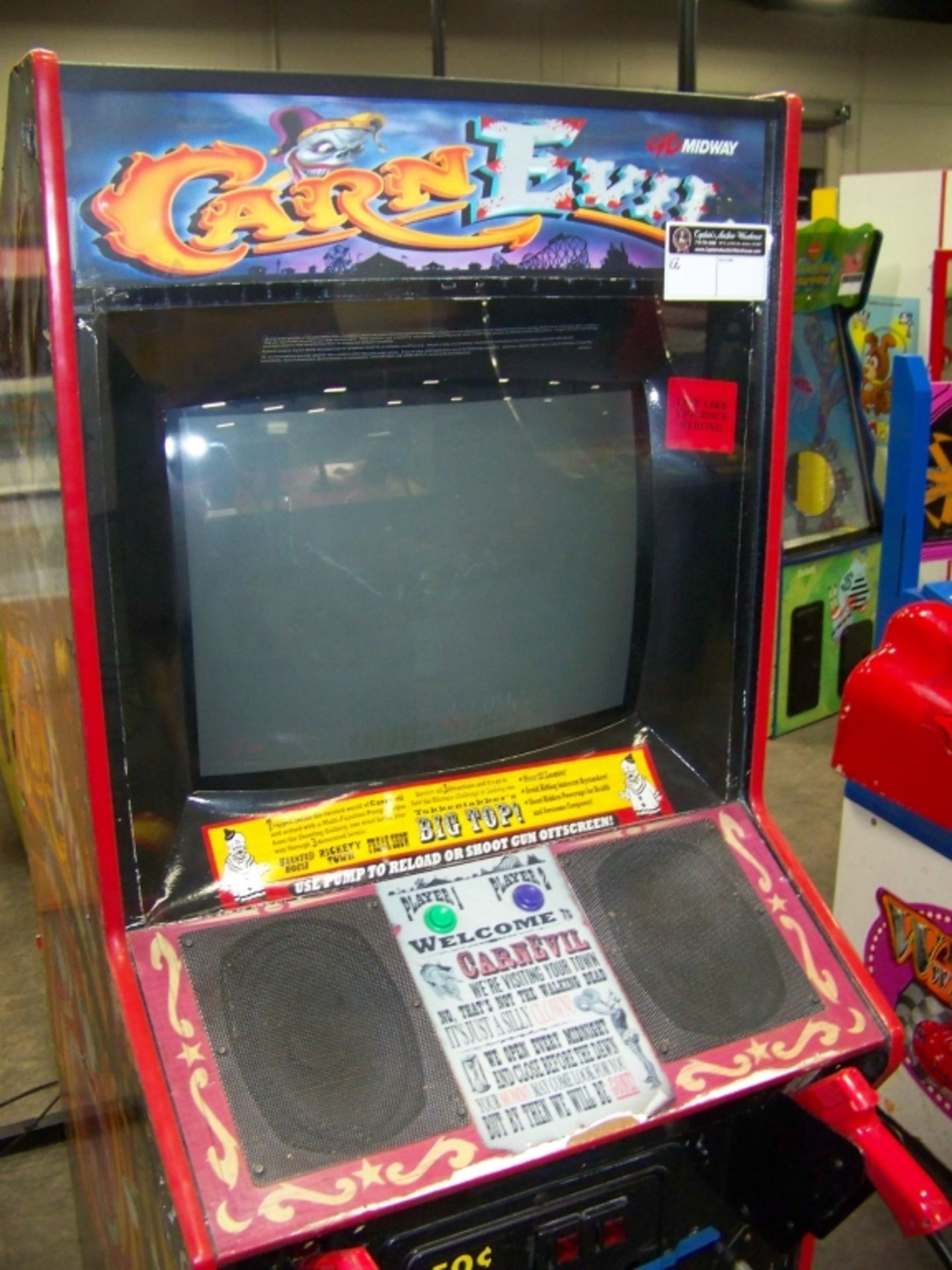 CARNEVIL DEDICATED UPRIGHT ARCADE GAME - Image 2 of 6