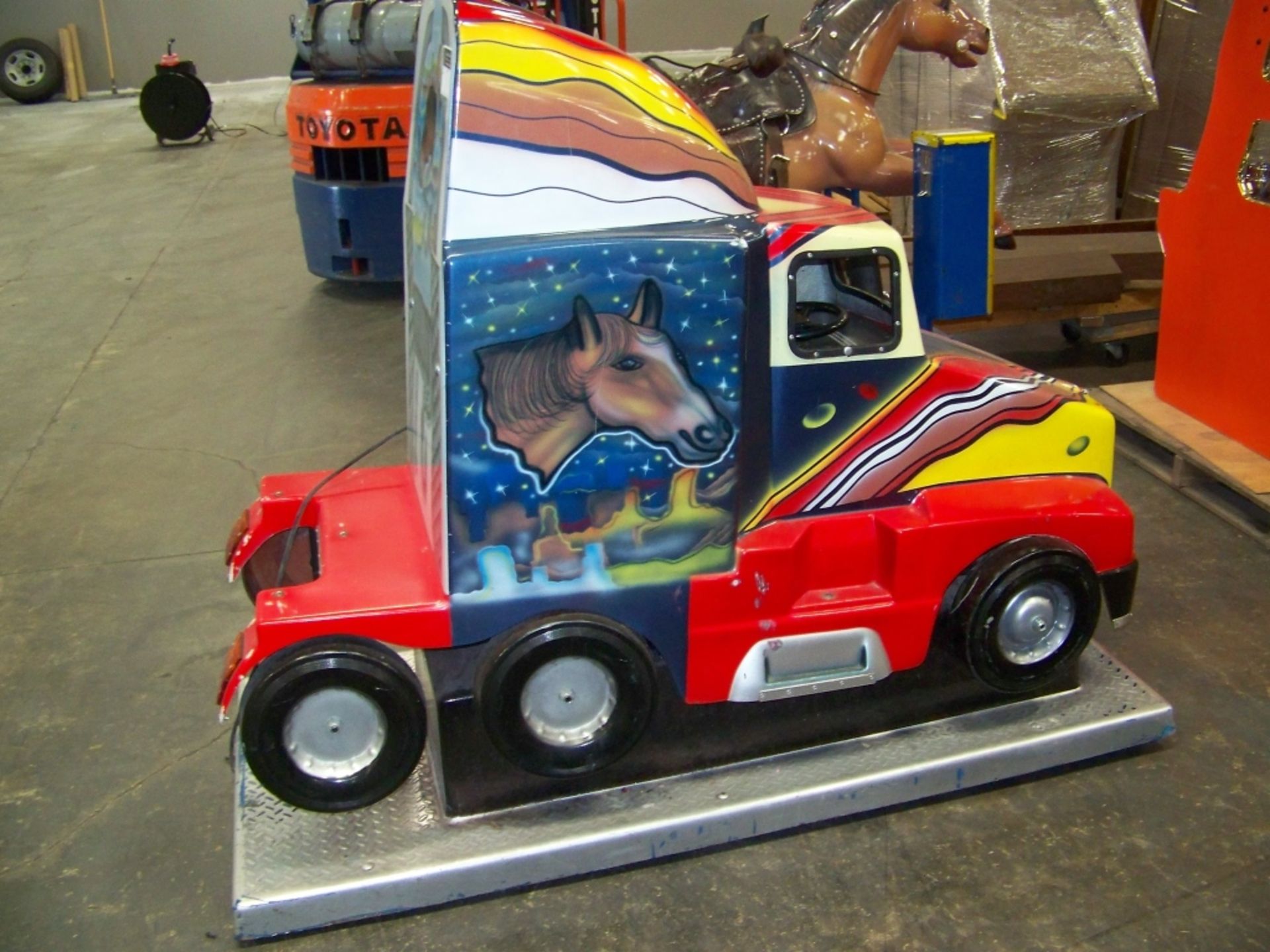 KIDDIE RIDE BIG RIG TRUCKER TRANSPORTER